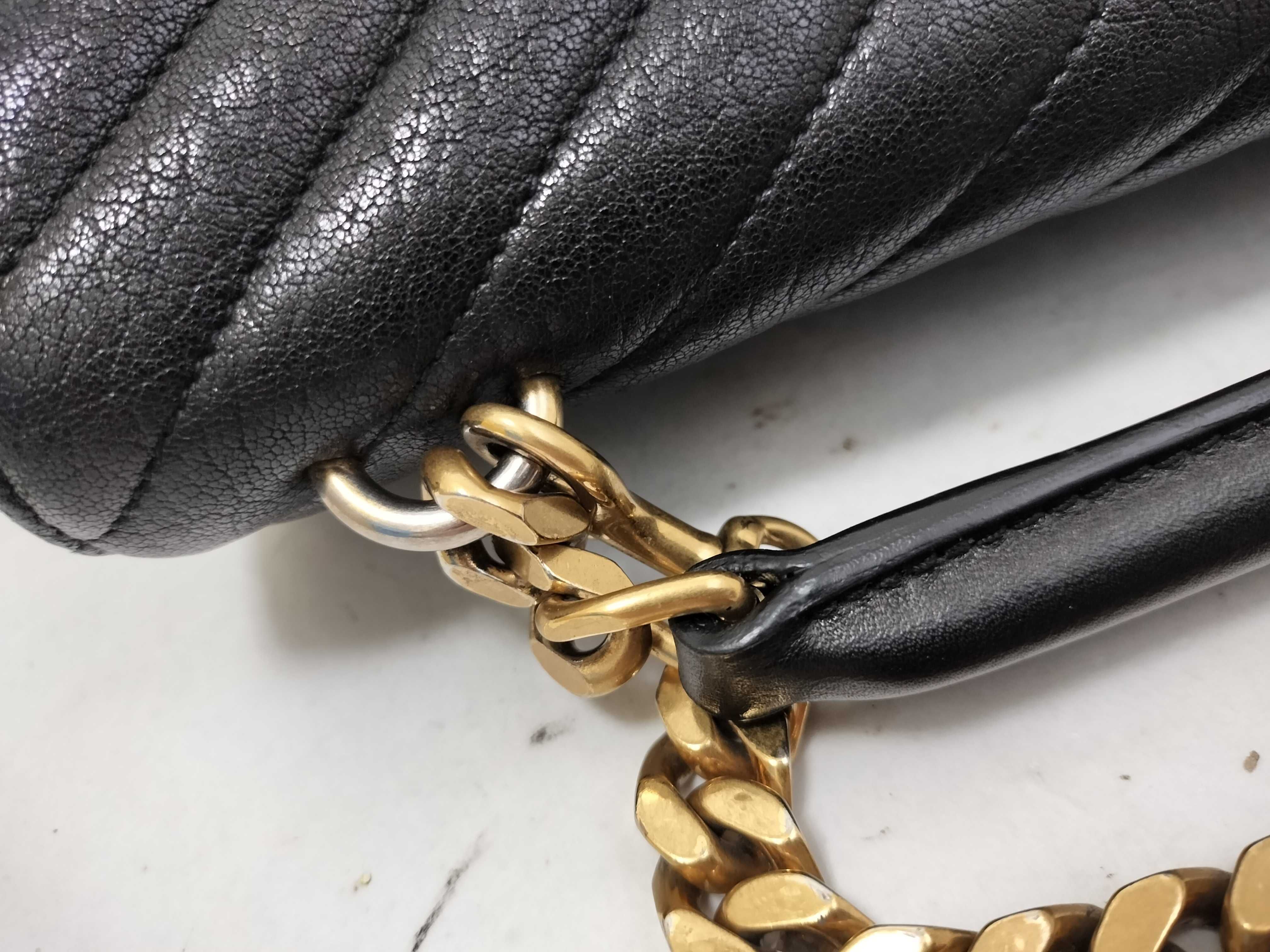FR-Saint Laurent Paris Leather 2-Way Handbag Black 487212 Shoulder Bag — view 5