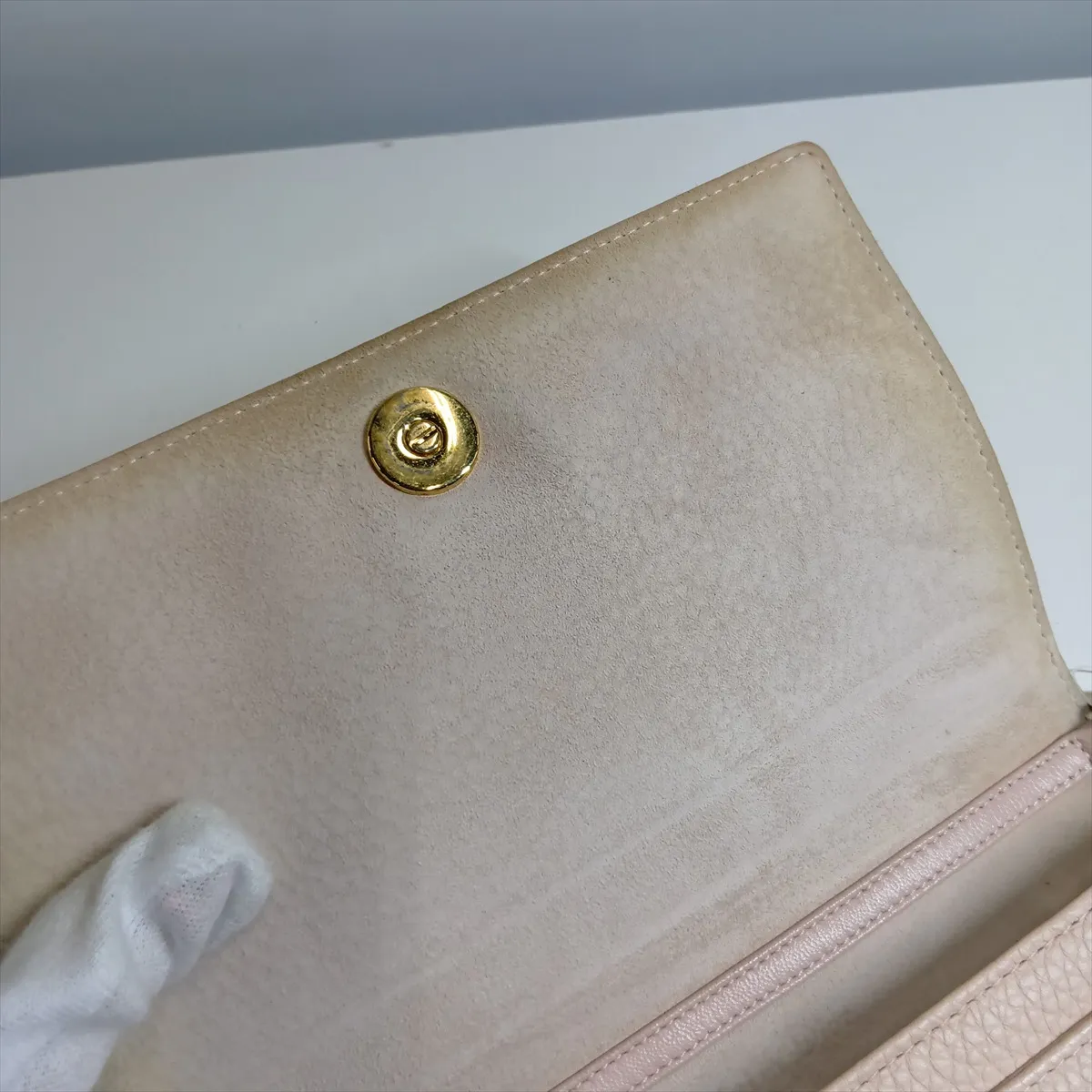 Diorama Leather Chain Wallet Pink — view 12