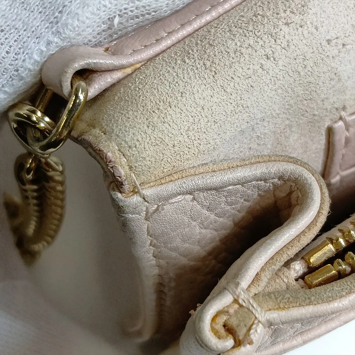 Diorama Leather Chain Wallet Pink — view 14