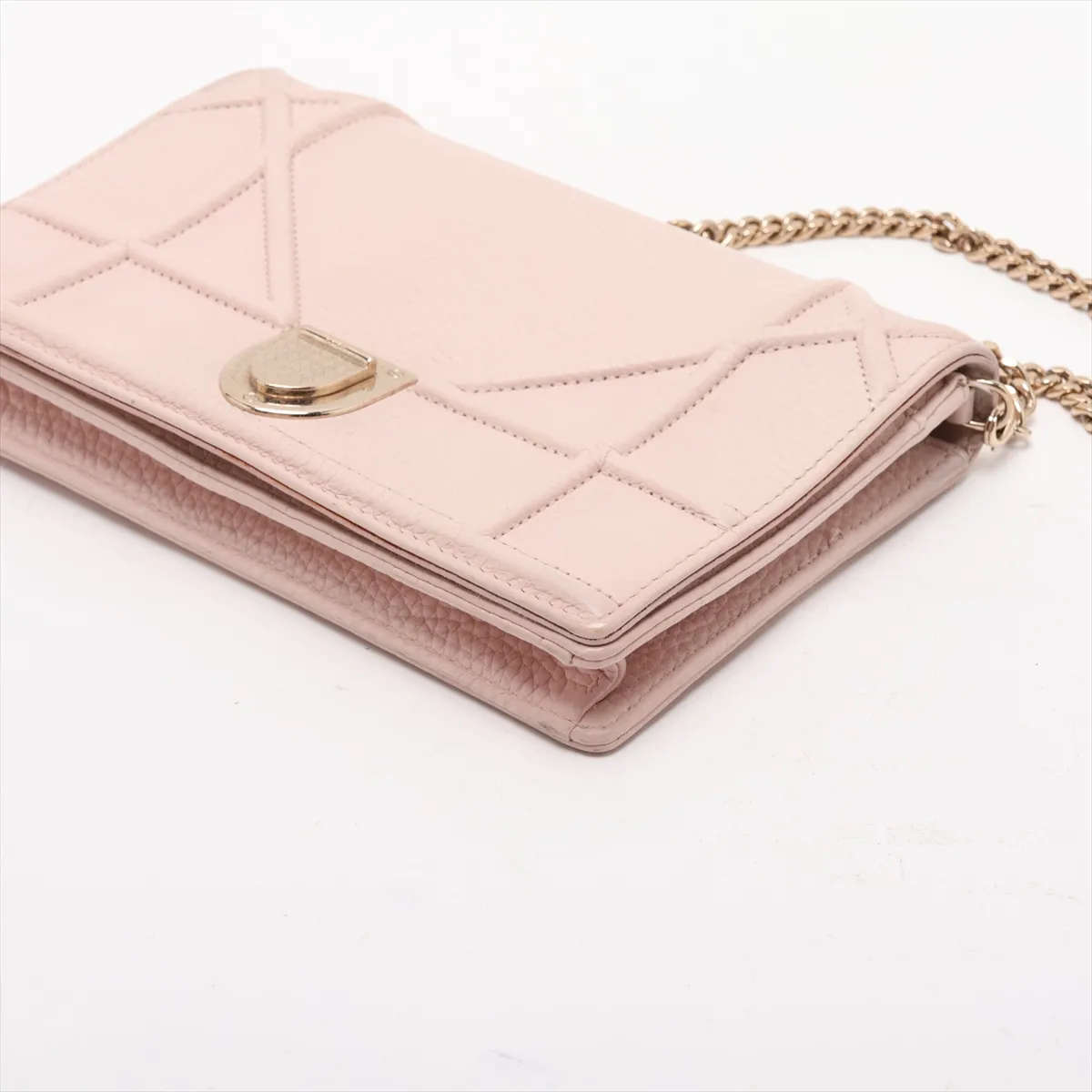 Diorama Leather Chain Wallet Pink — view 3