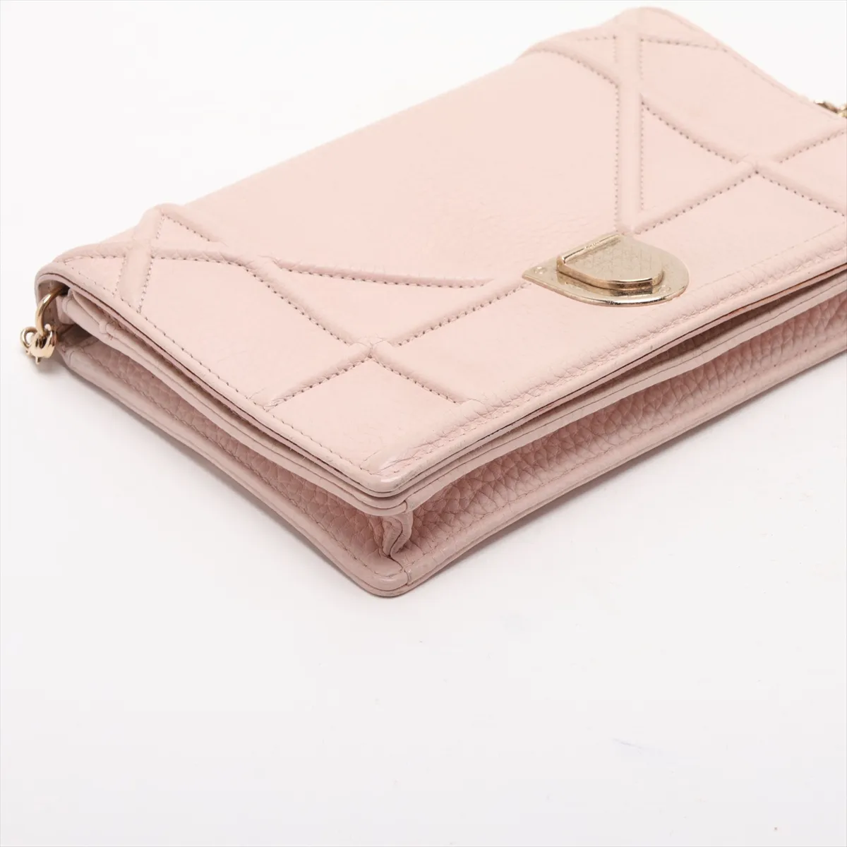 Diorama Leather Chain Wallet Pink — view 4