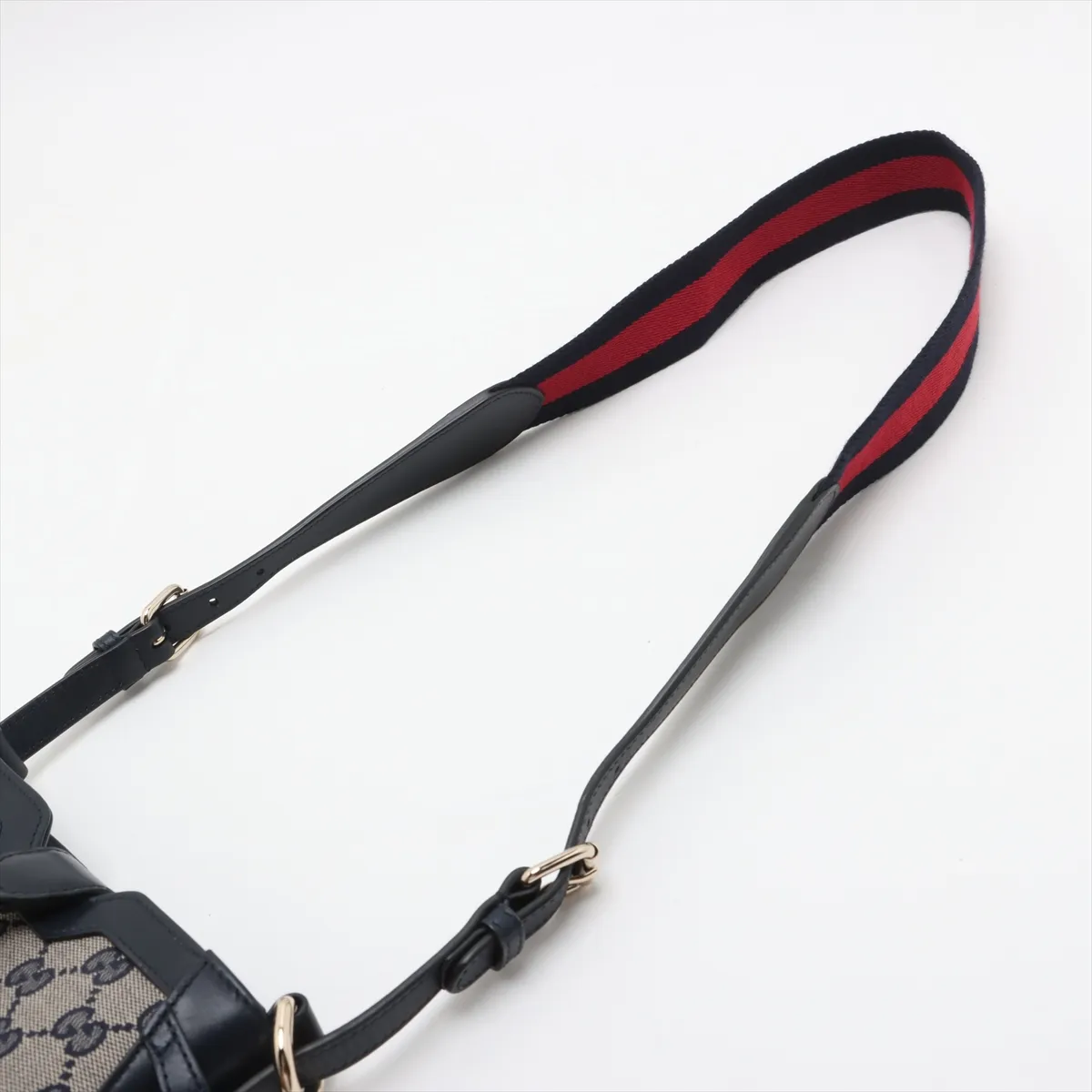 GG Canvas Mini Bucket Bag Canvas x Leather Shoulder Bag Navy 782919 — view 5