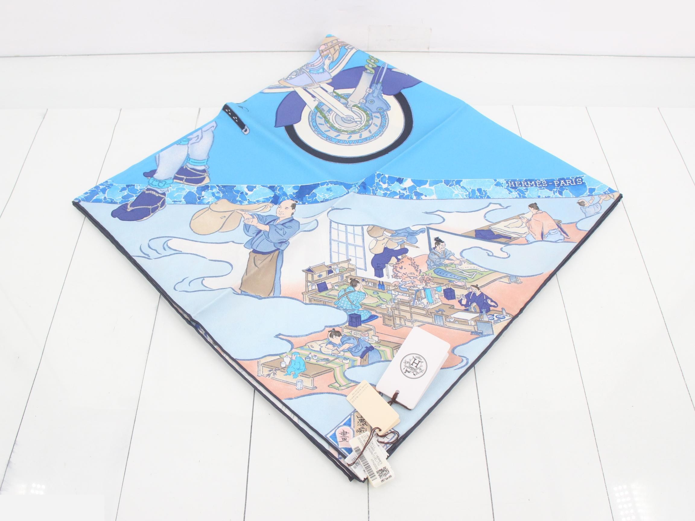 Carré 90 Hermès Craftsmen Blue Scarf
