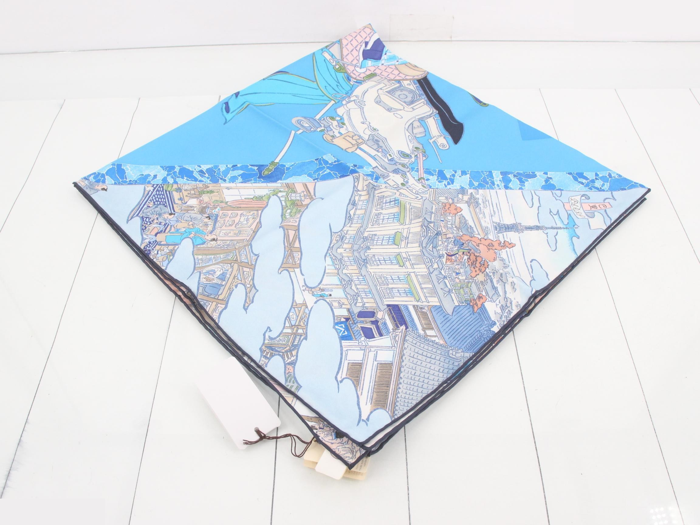 Carré 90 Hermès Craftsmen Blue Scarf — view 2