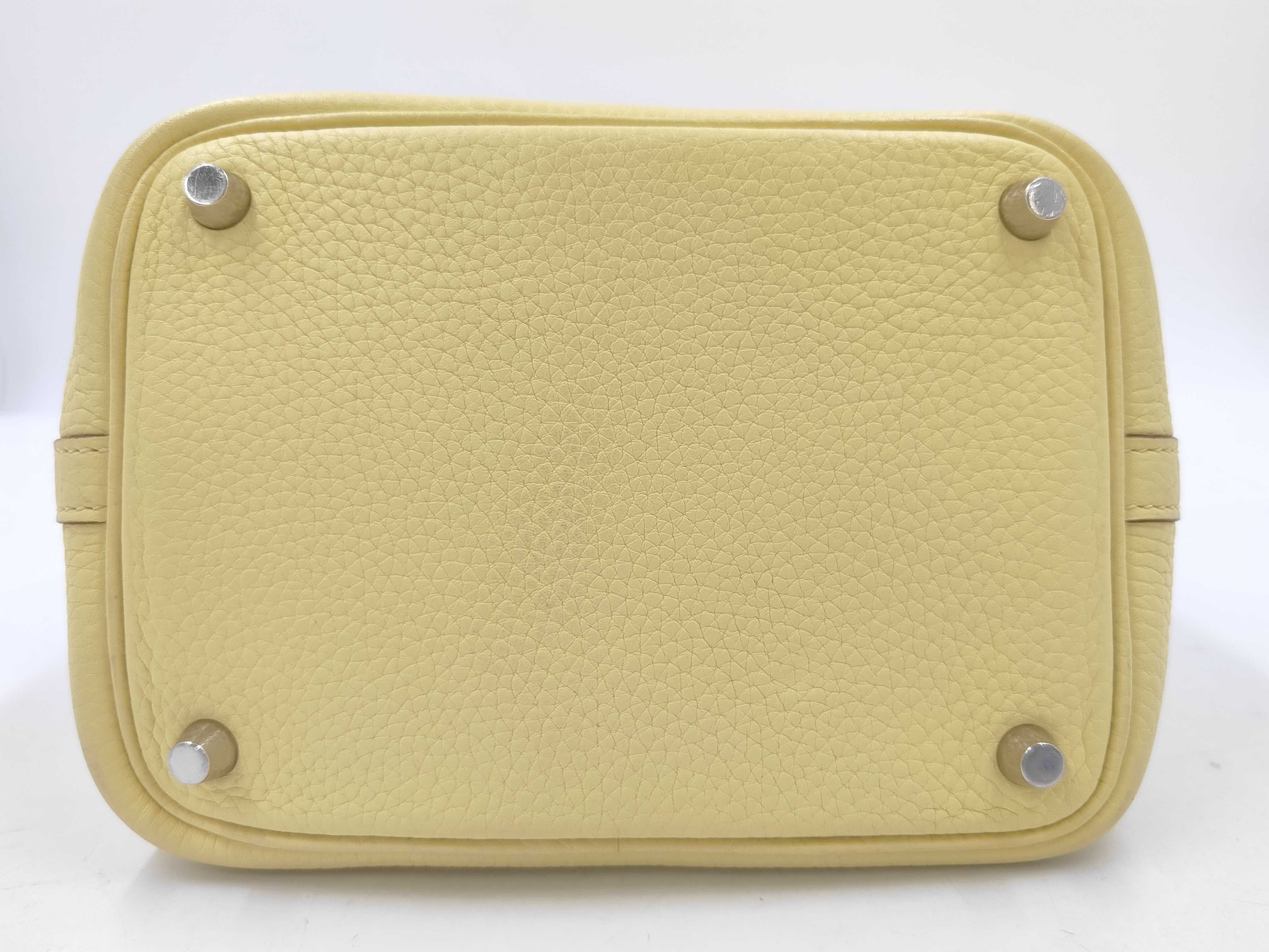 Picotin Lock PM Lime Yellow X Stamp Handbag — view 3