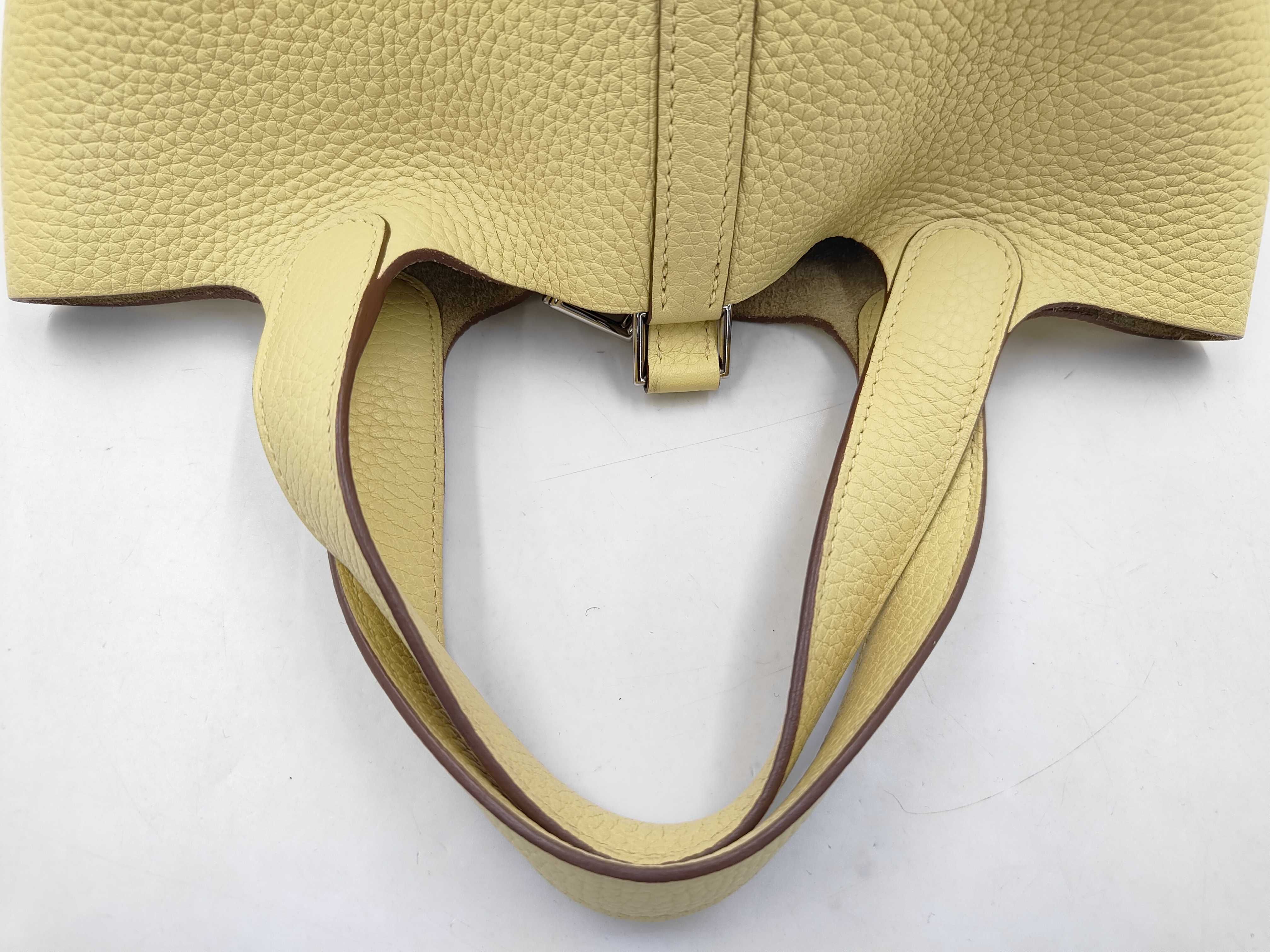 Picotin Lock PM Lime Yellow X Stamp Handbag — view 5