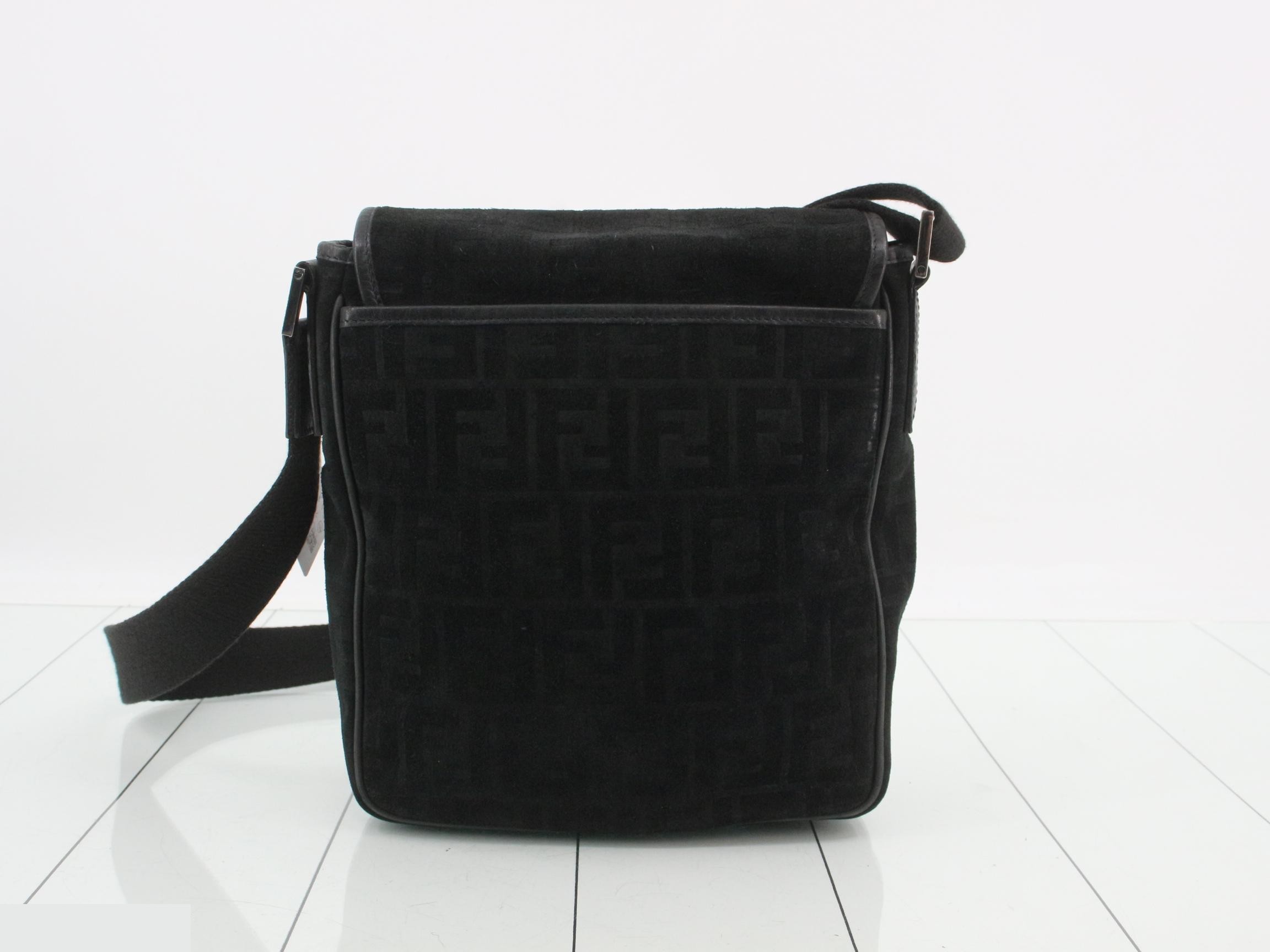 Shoulder bag, black, suede — view 2