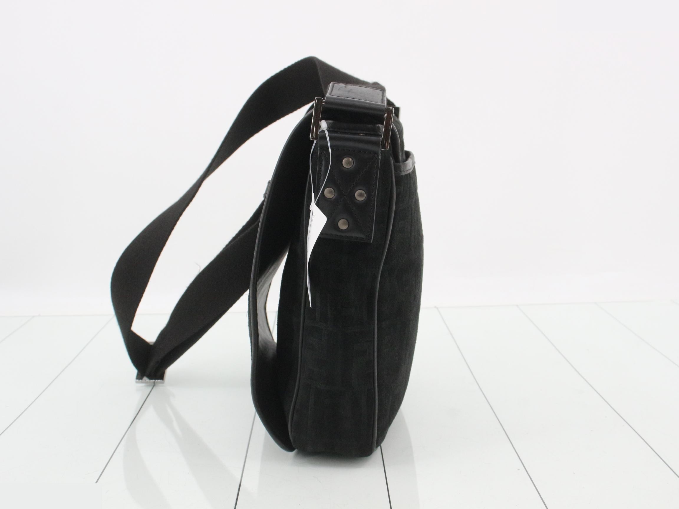 Shoulder bag, black, suede — view 3