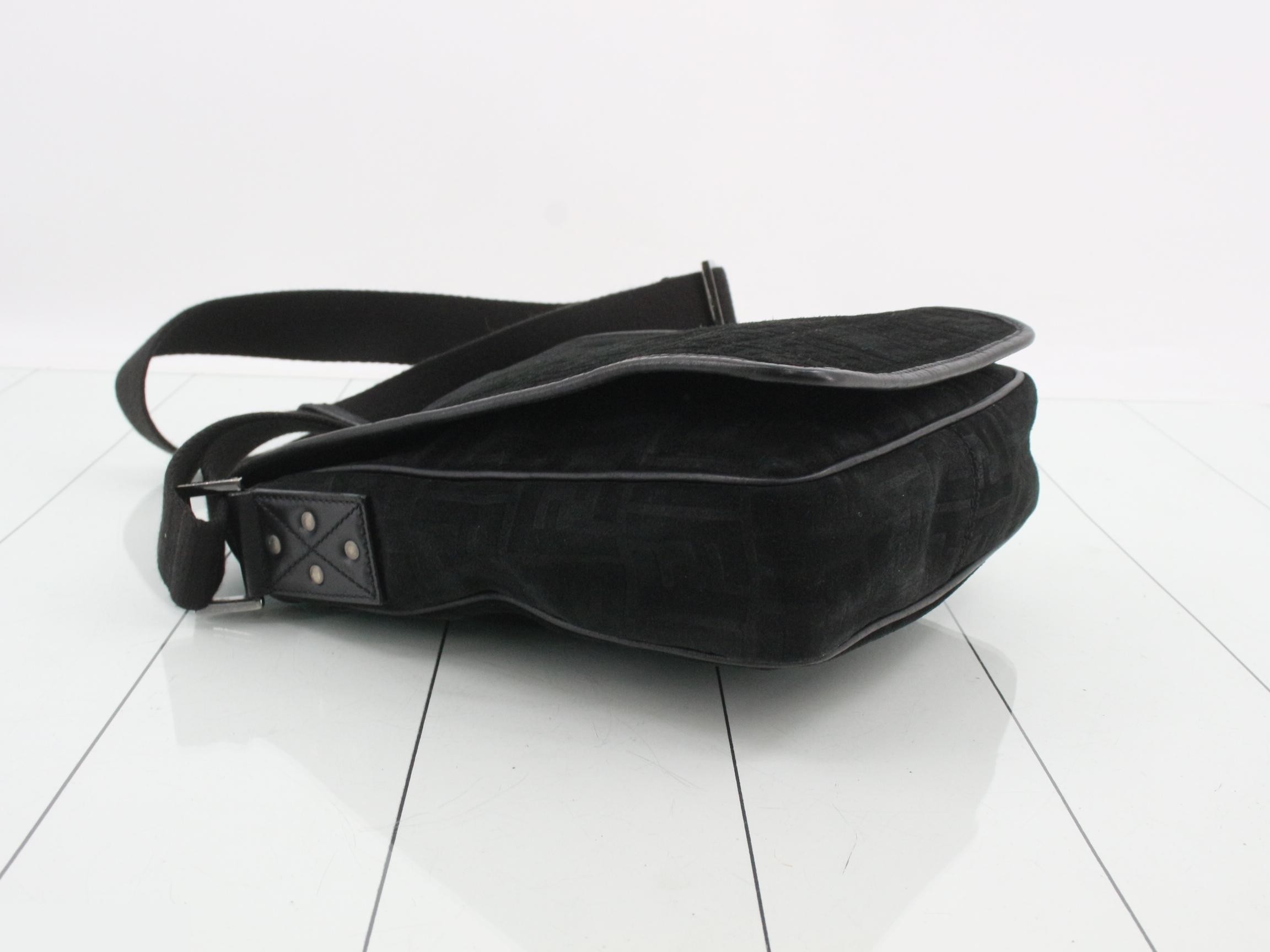 Shoulder bag, black, suede — view 5