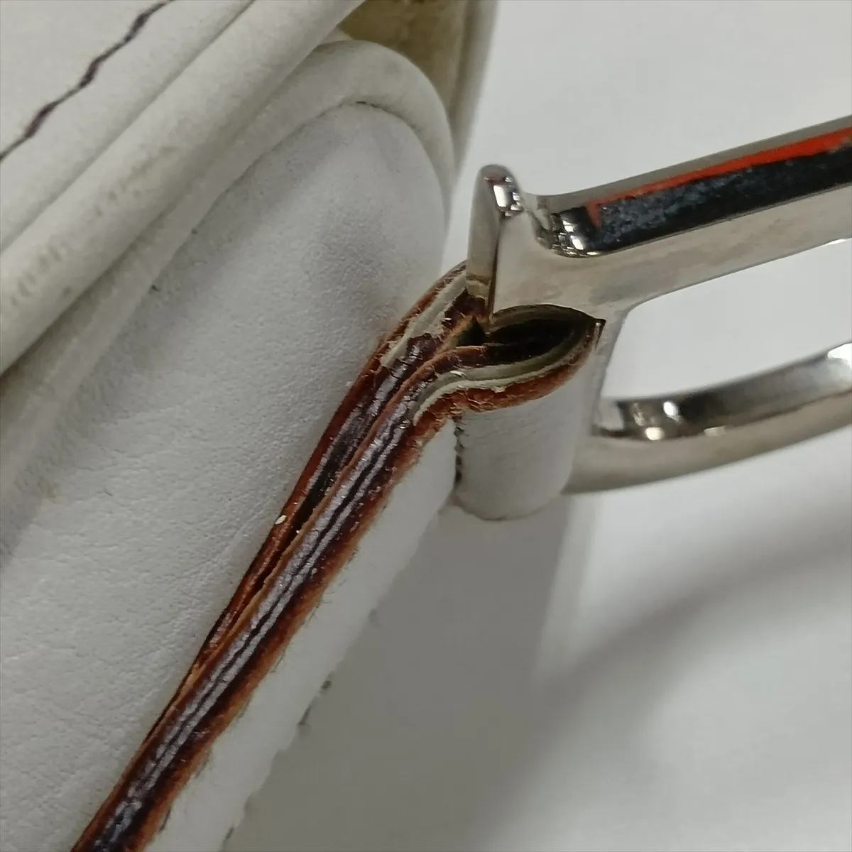 Saddle Leather Shoulder Bag, White — view 11