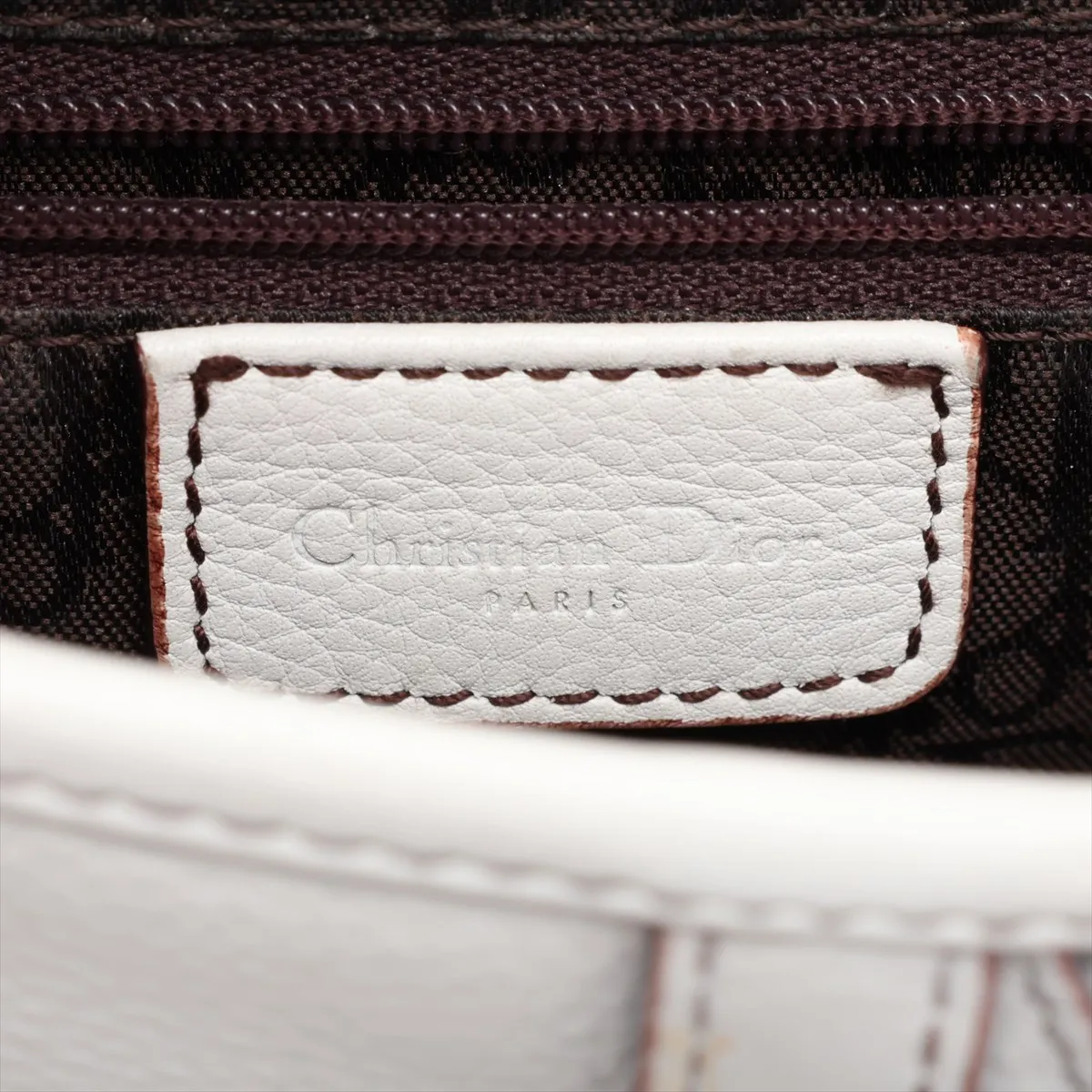 Saddle Leather Shoulder Bag, White — view 9