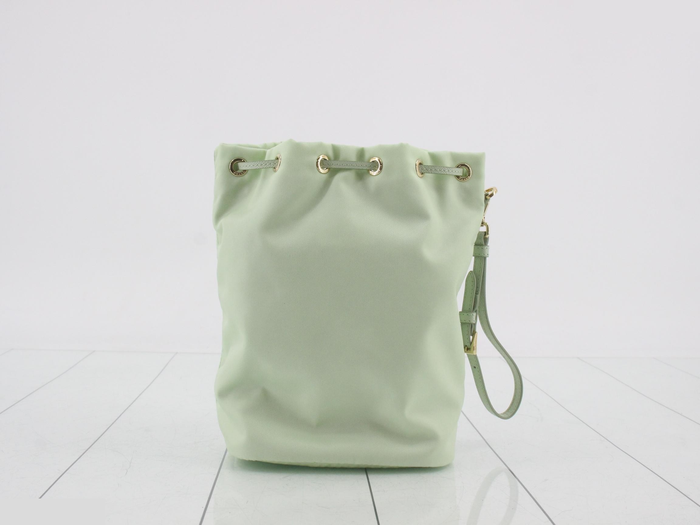 RE-NYLON Drawstring Pouch Bag - Light Green — view 2