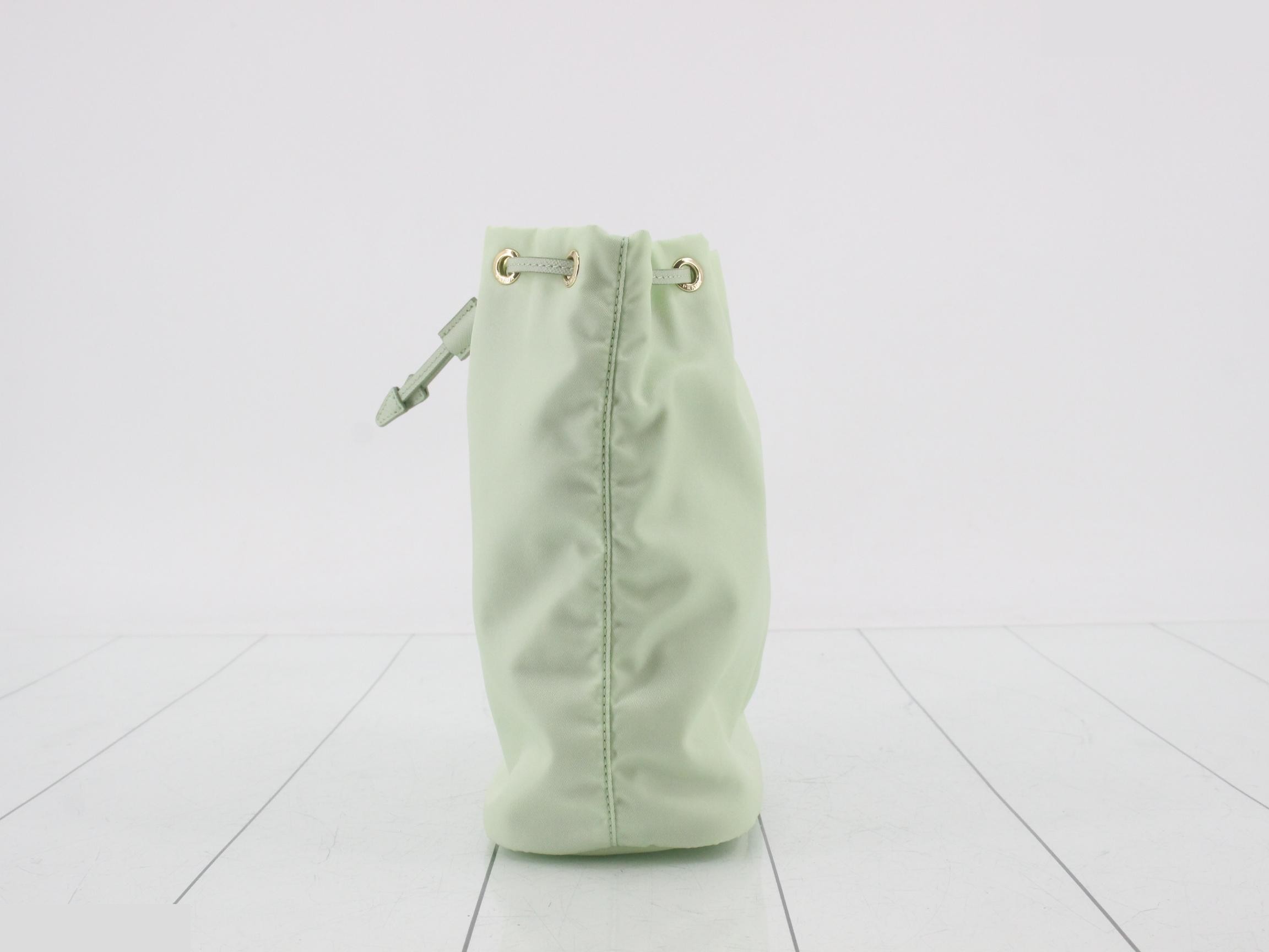 RE-NYLON Drawstring Pouch Bag - Light Green — view 3