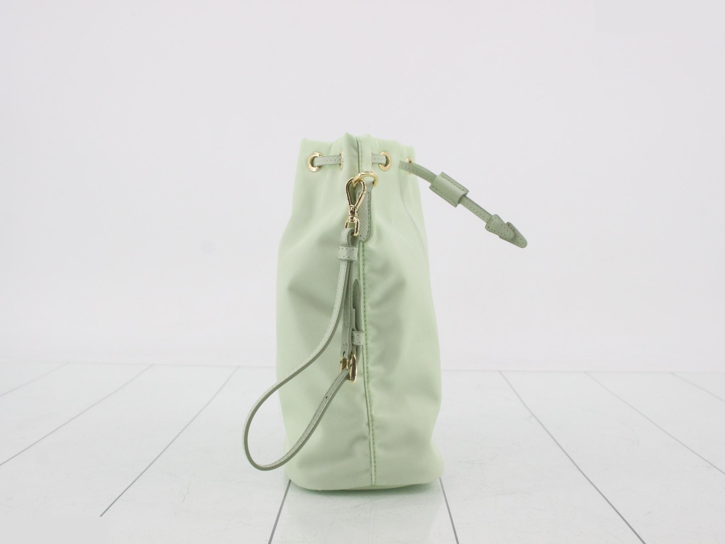 RE-NYLON Drawstring Pouch Bag - Light Green — view 4