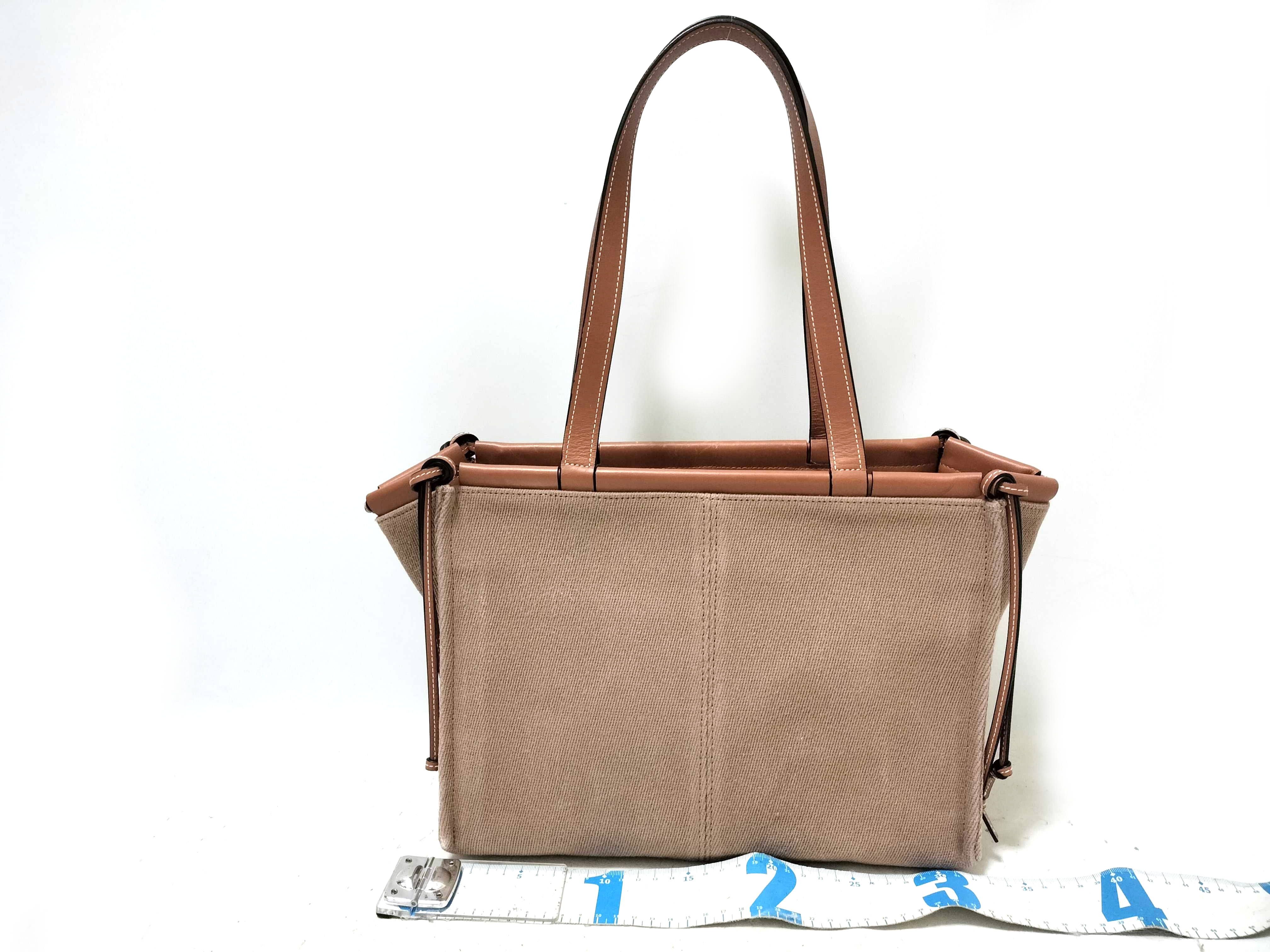 Cushion Canvas x Leather Tote Bag, Brown Tote Bag — view 2