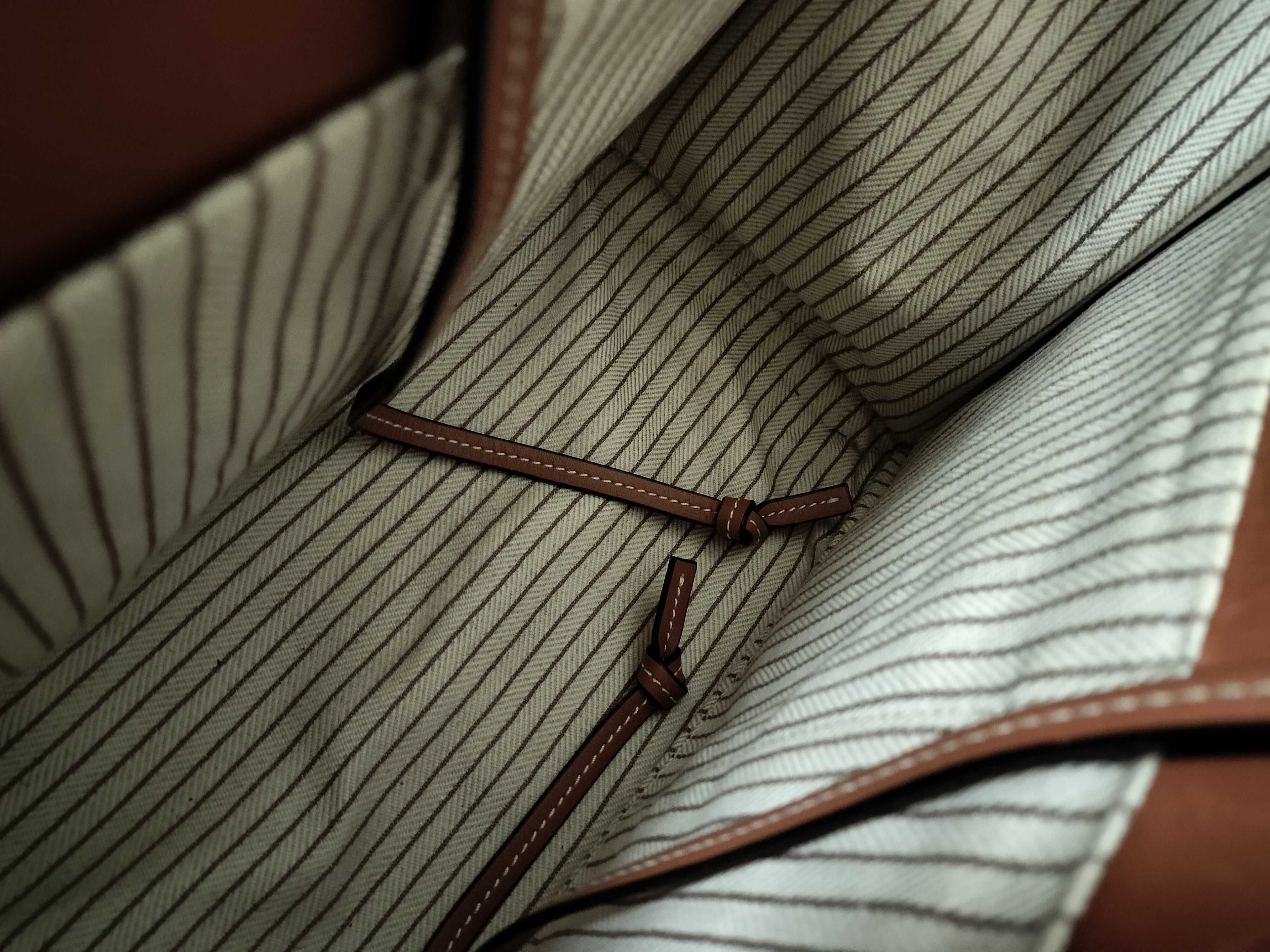 Cushion Canvas x Leather Tote Bag, Brown Tote Bag — view 12