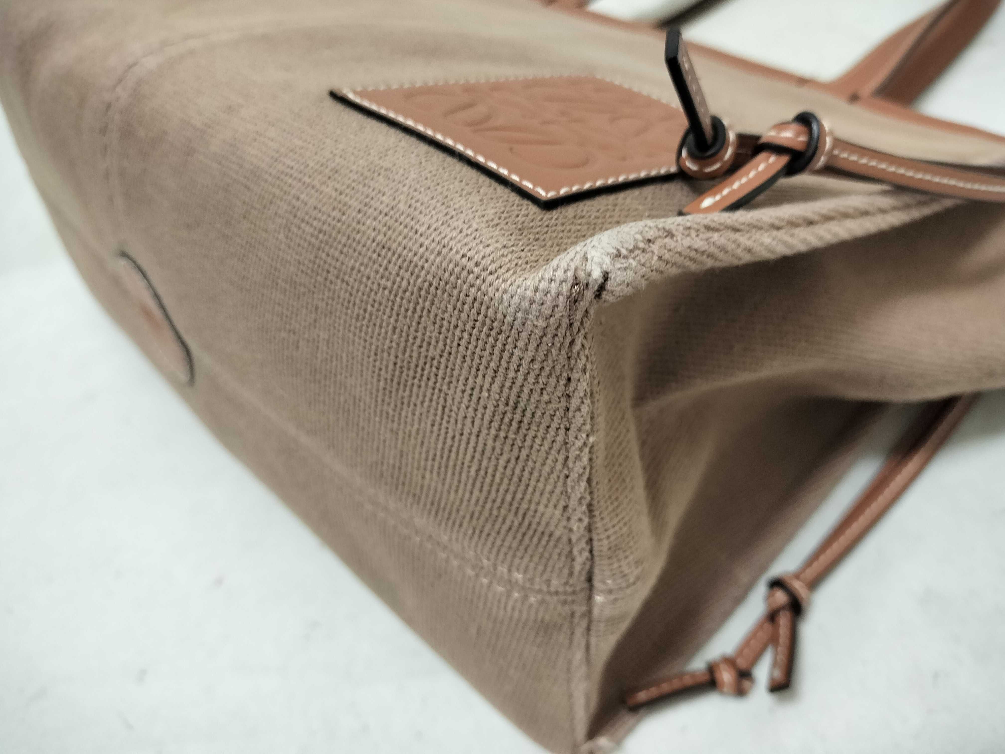 Cushion Canvas x Leather Tote Bag, Brown Tote Bag — view 6