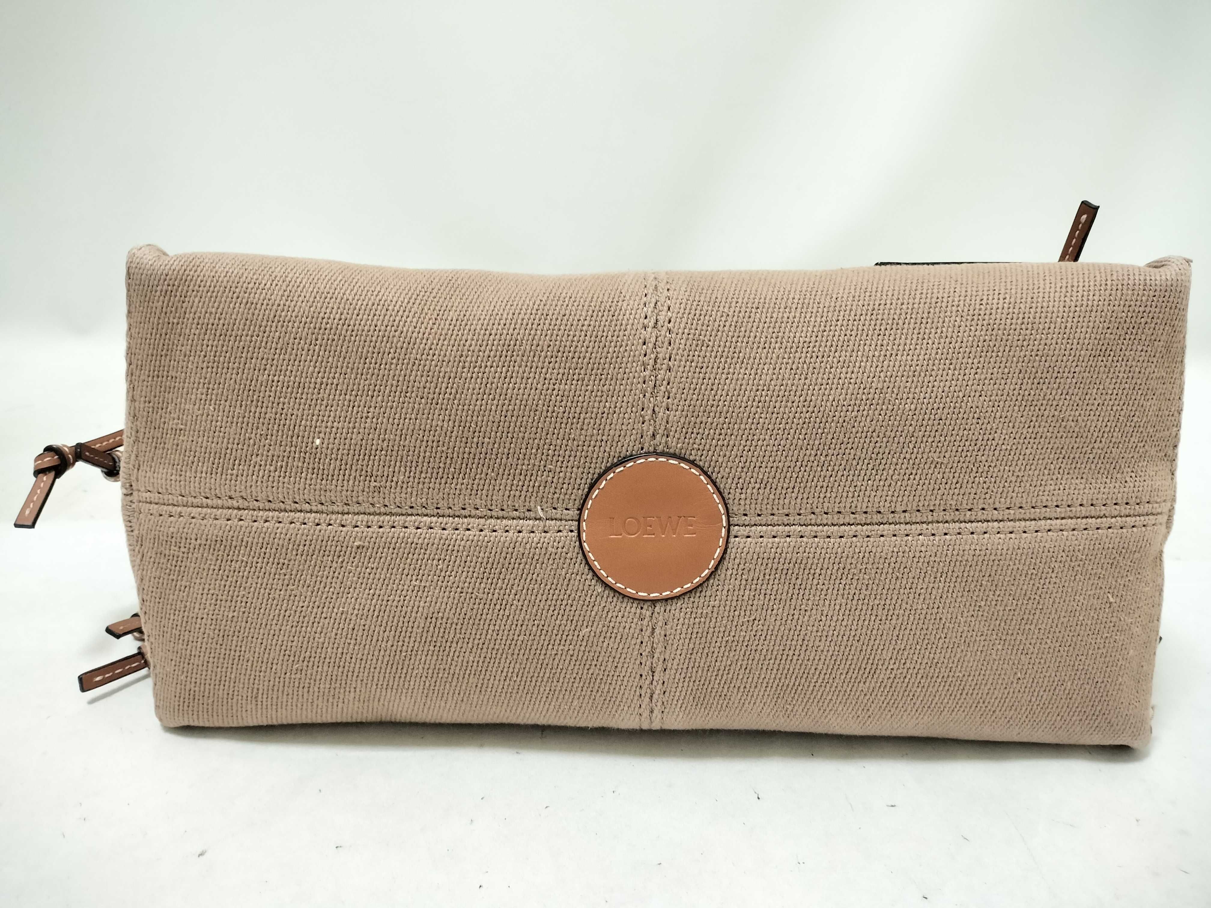 Cushion Canvas x Leather Tote Bag, Brown Tote Bag — view 7
