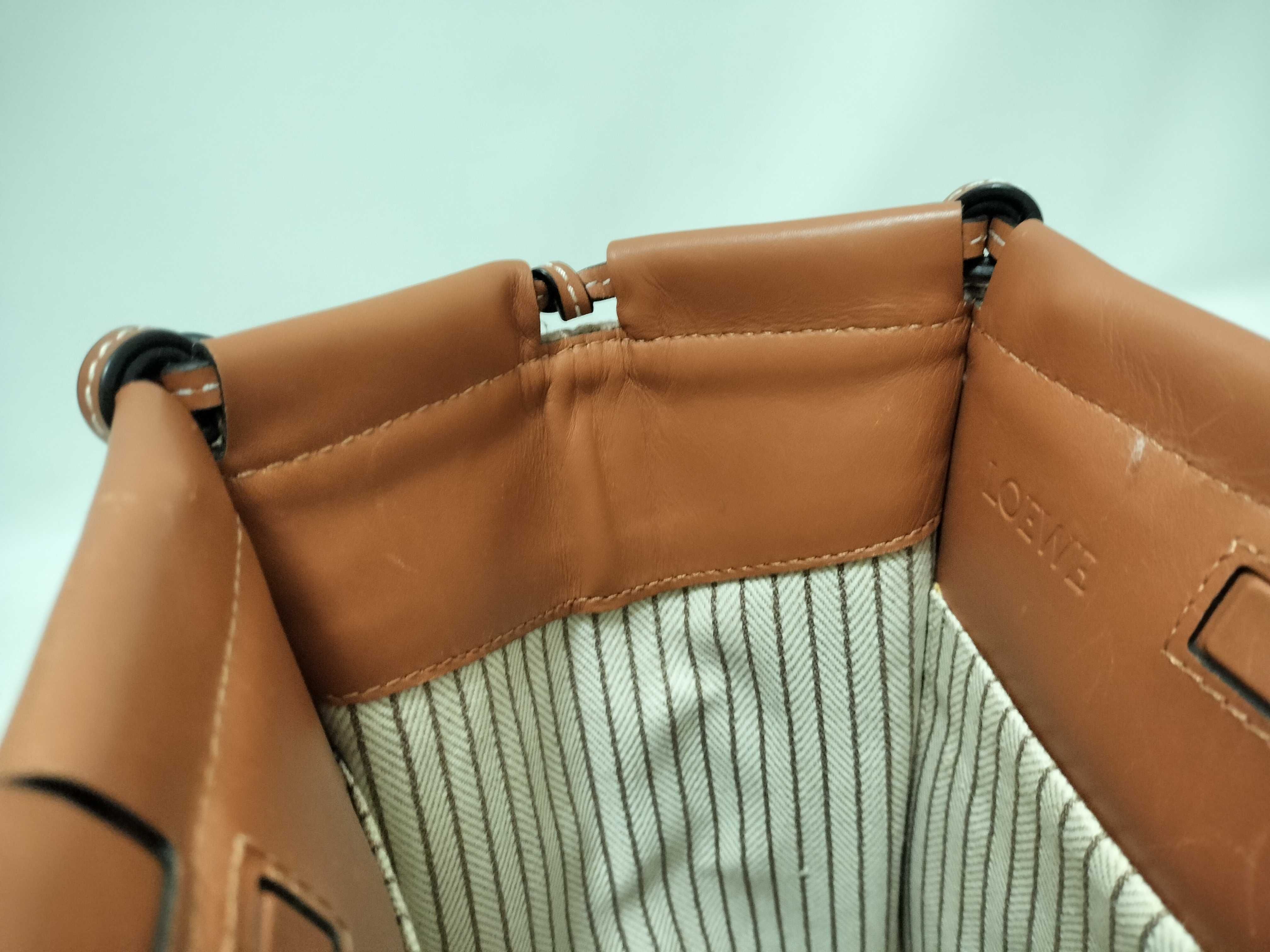 Cushion Canvas x Leather Tote Bag, Brown Tote Bag — view 8