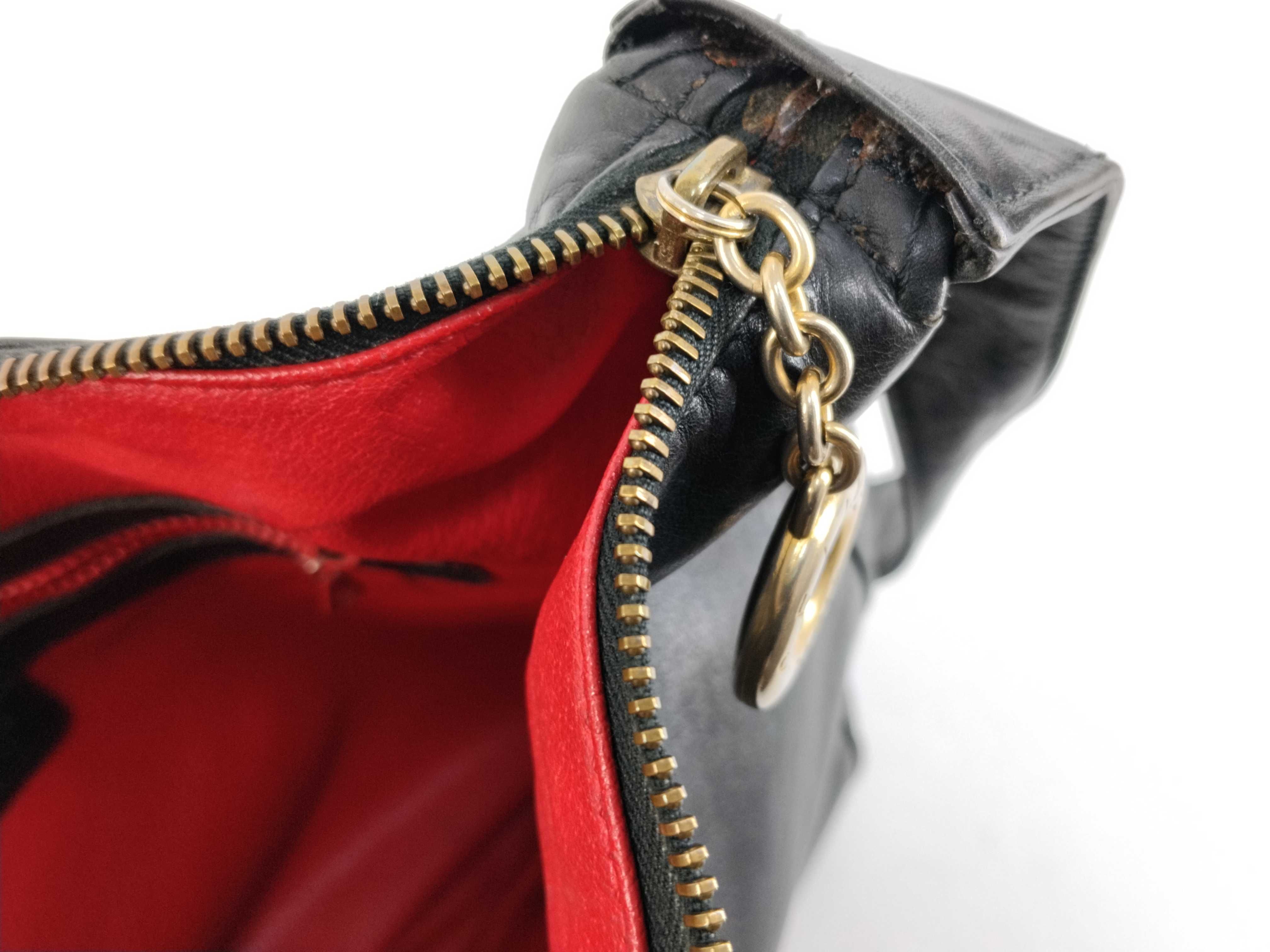 Leather Circle Logo One-Shoulder Bag, Black Shoulder Bag — view 11