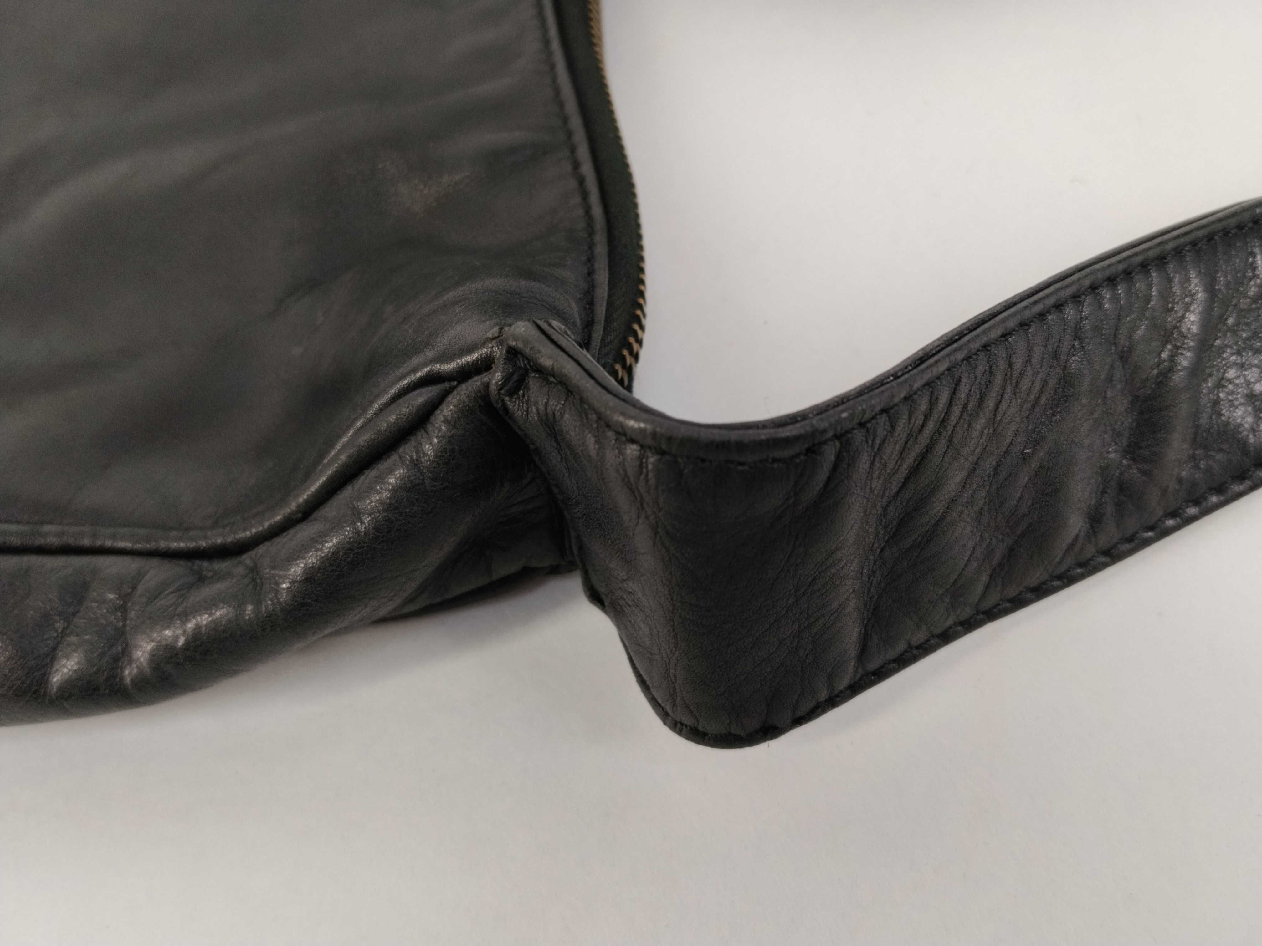 Leather Circle Logo One-Shoulder Bag, Black Shoulder Bag — view 5
