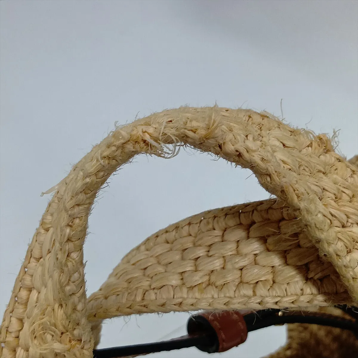 Font Tote Mini Raffia x Leather 2-Way Handbag Brown — view 12