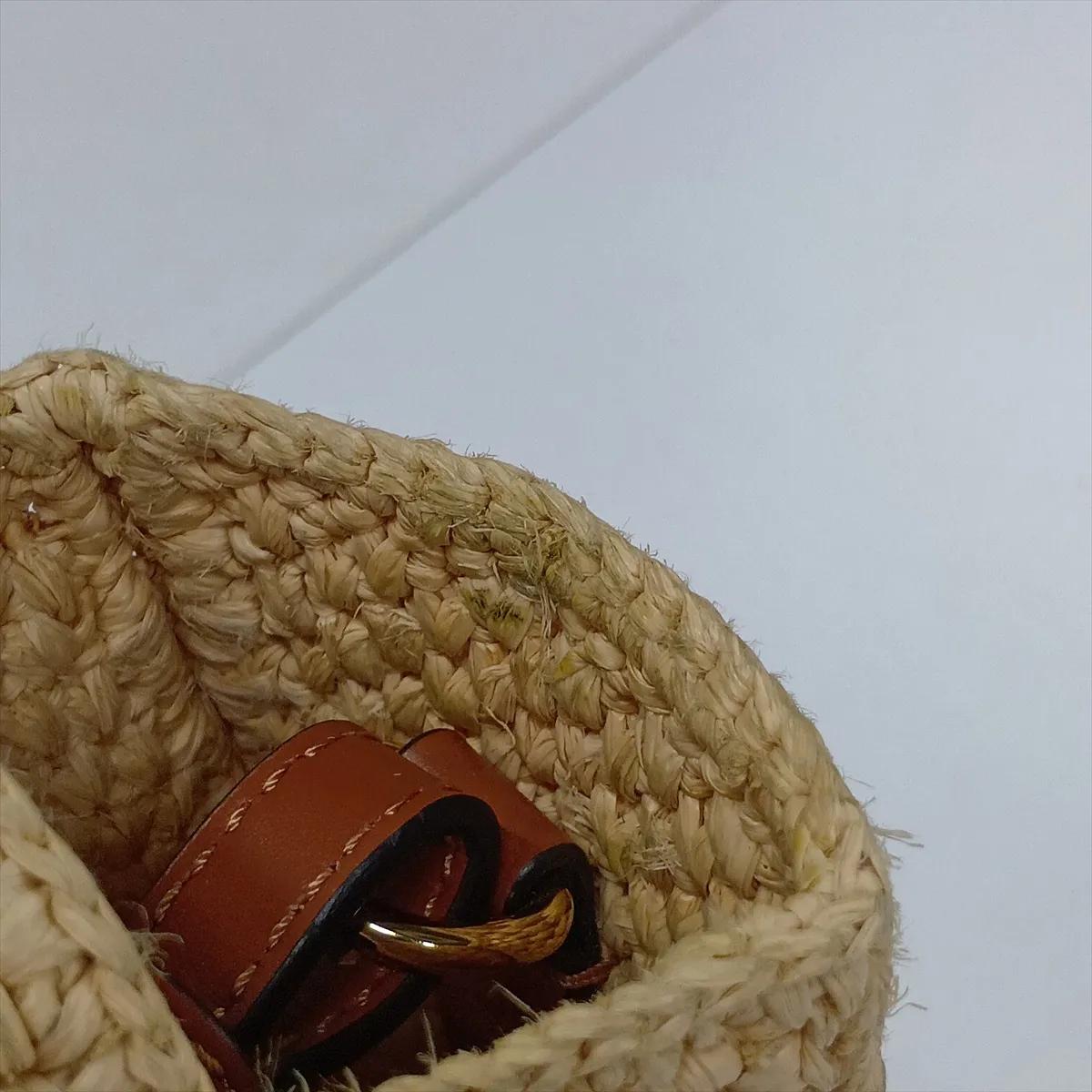 Font Tote Mini Raffia x Leather 2-Way Handbag Brown — view 13