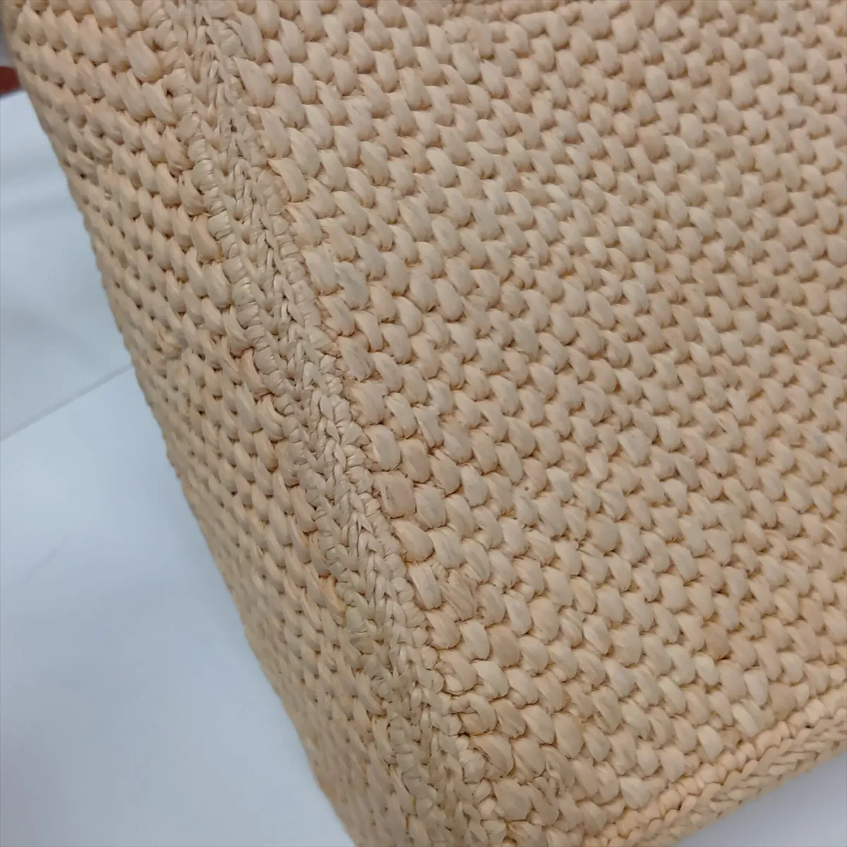 Font Tote Mini Raffia x Leather 2-Way Handbag Brown — view 15