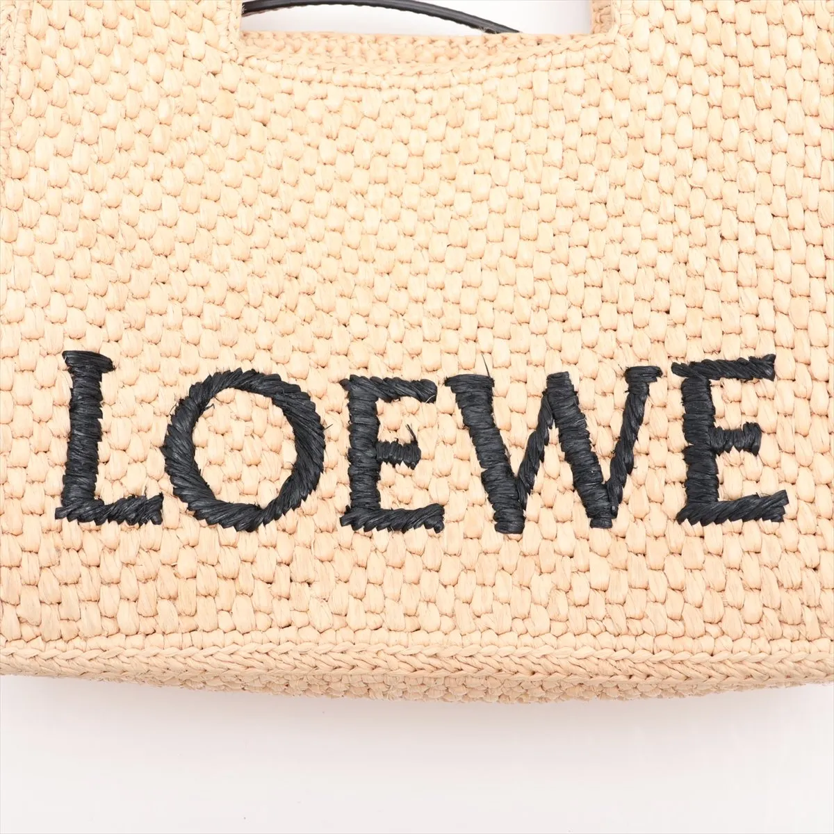 Font Tote Mini Raffia x Leather 2-Way Handbag Brown — view 9