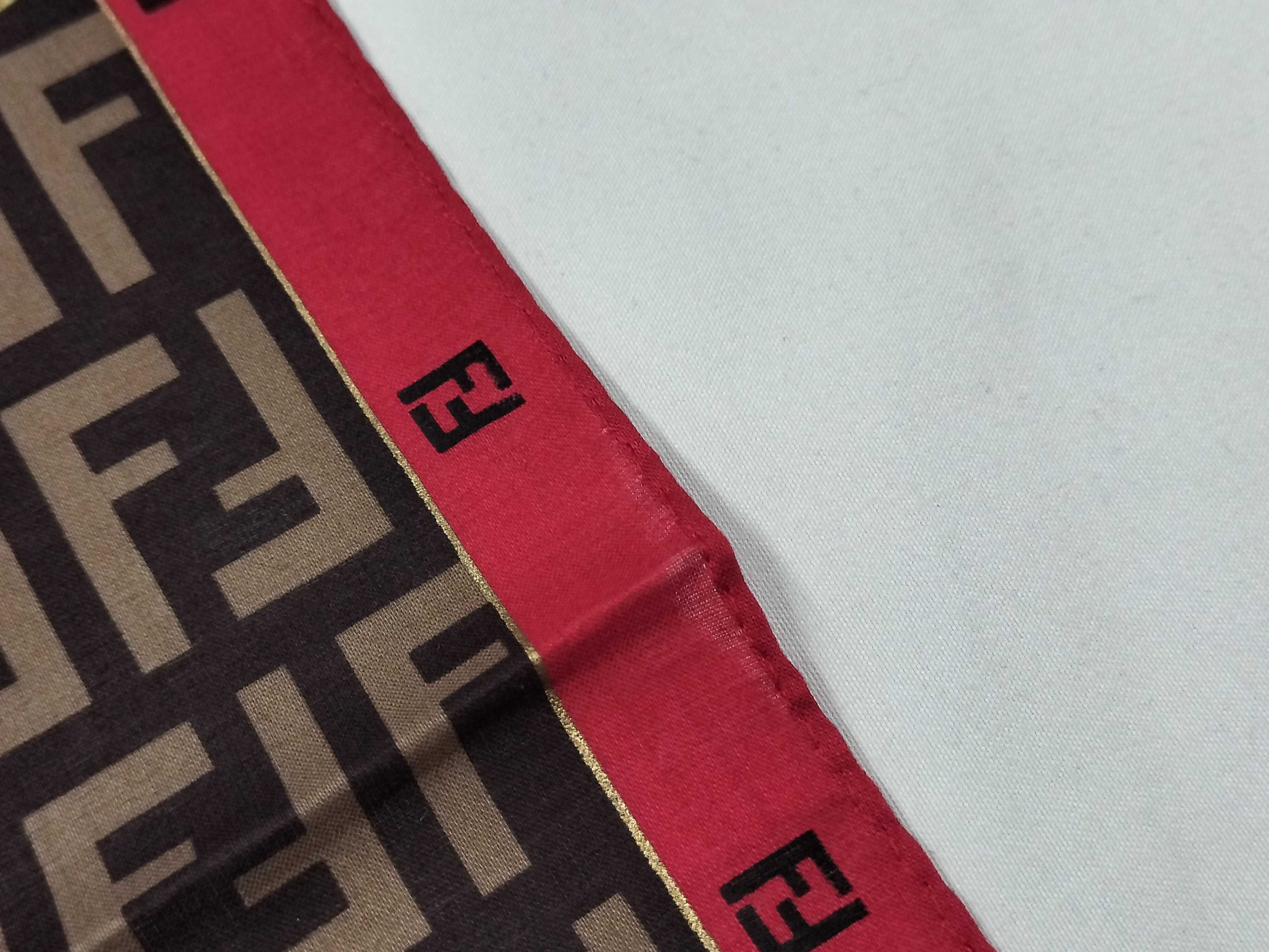 Zucca pattern Fendi handkerchief scarf with sticker FF Zucca all-over pattern chain red Other accessories — view 5