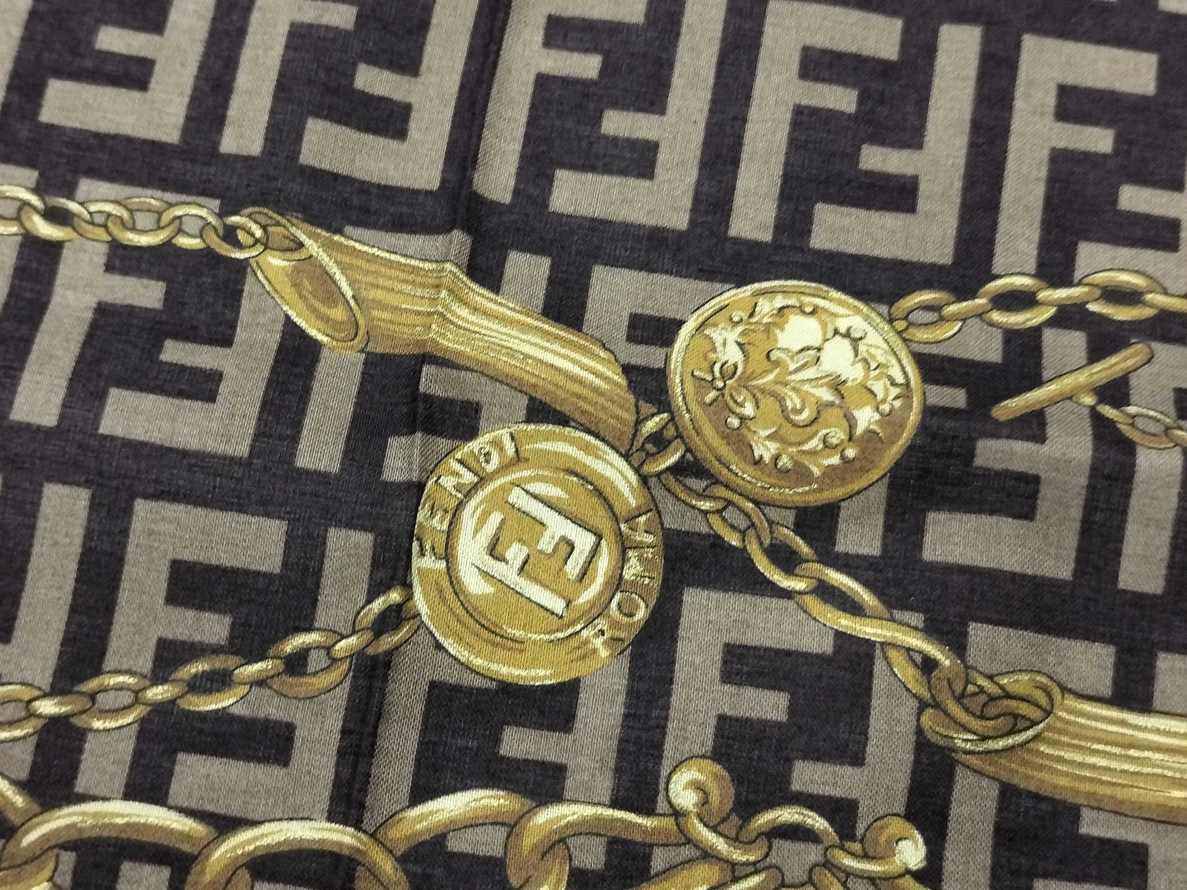 Zucca pattern Fendi handkerchief scarf with sticker FF Zucca all-over pattern chain red Other accessories — view 6