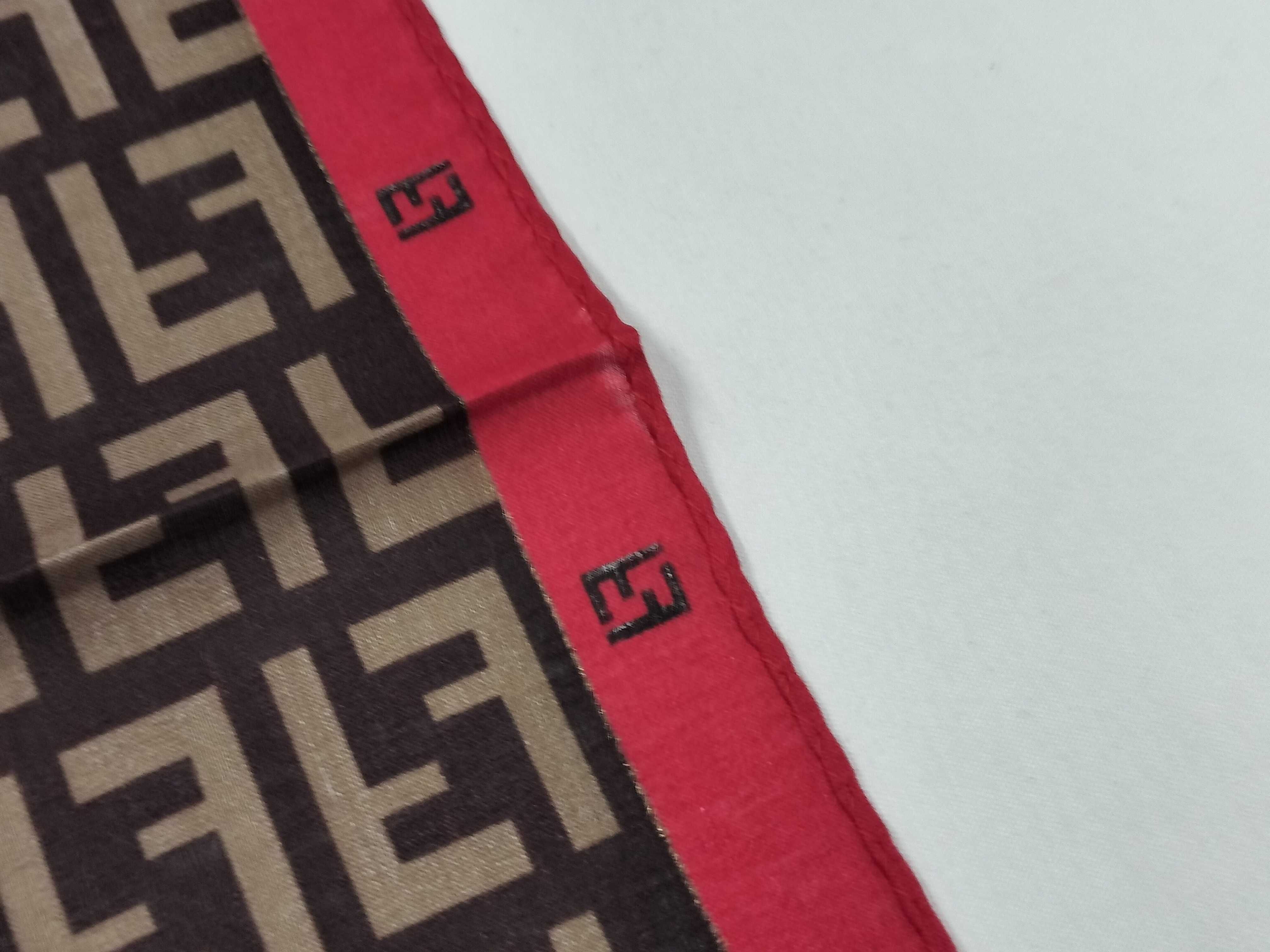 Zucca pattern Fendi handkerchief scarf with sticker FF Zucca all-over pattern chain red Other accessories — view 7