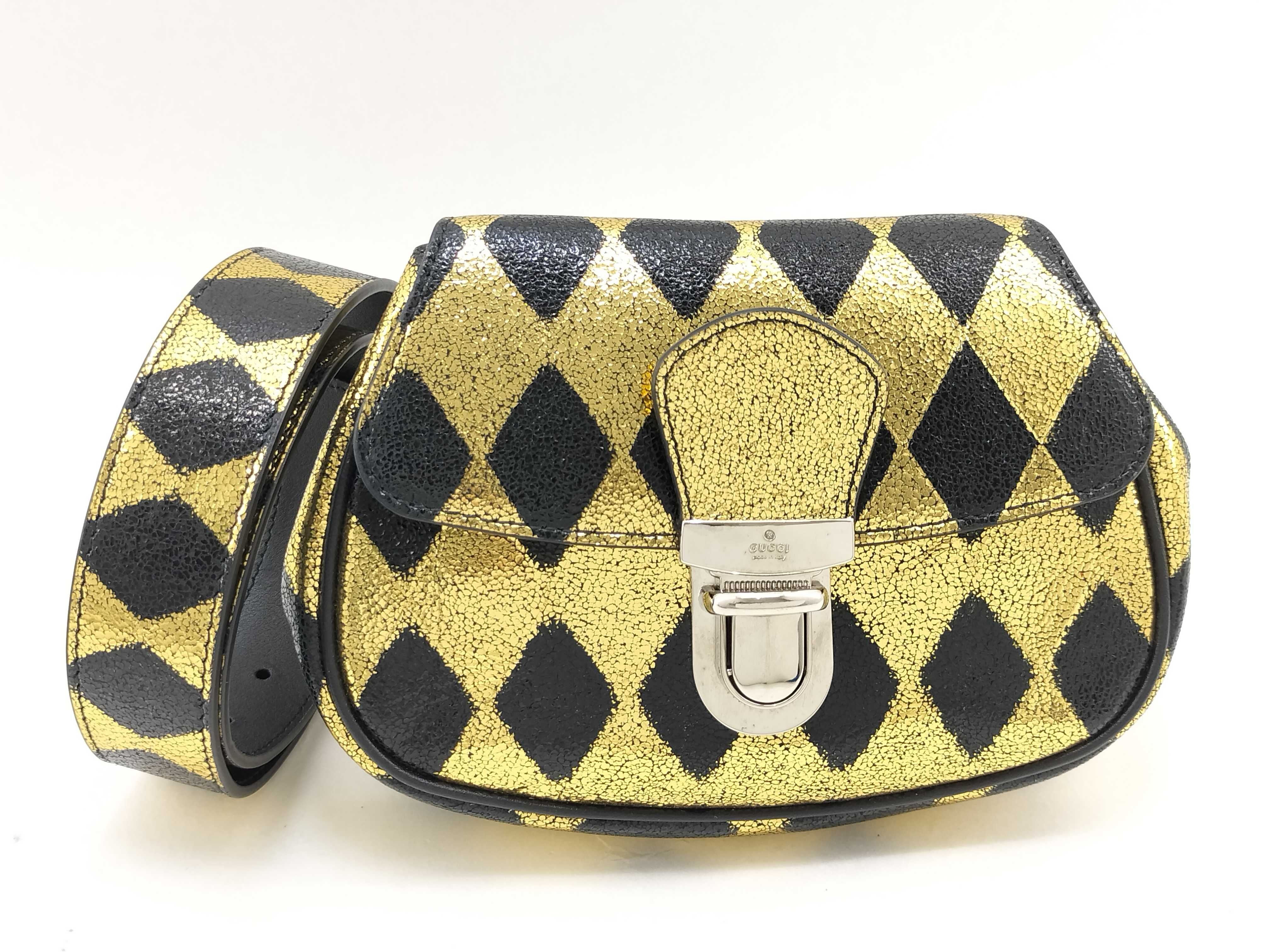 Belt Bag Leather Gold Shoulder Bag