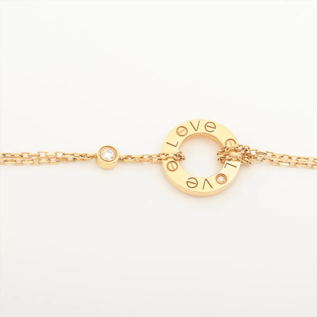 Love Circle 2P Diamond Bracelet 750(YG) 4.3g EXD437 Damage — view 2