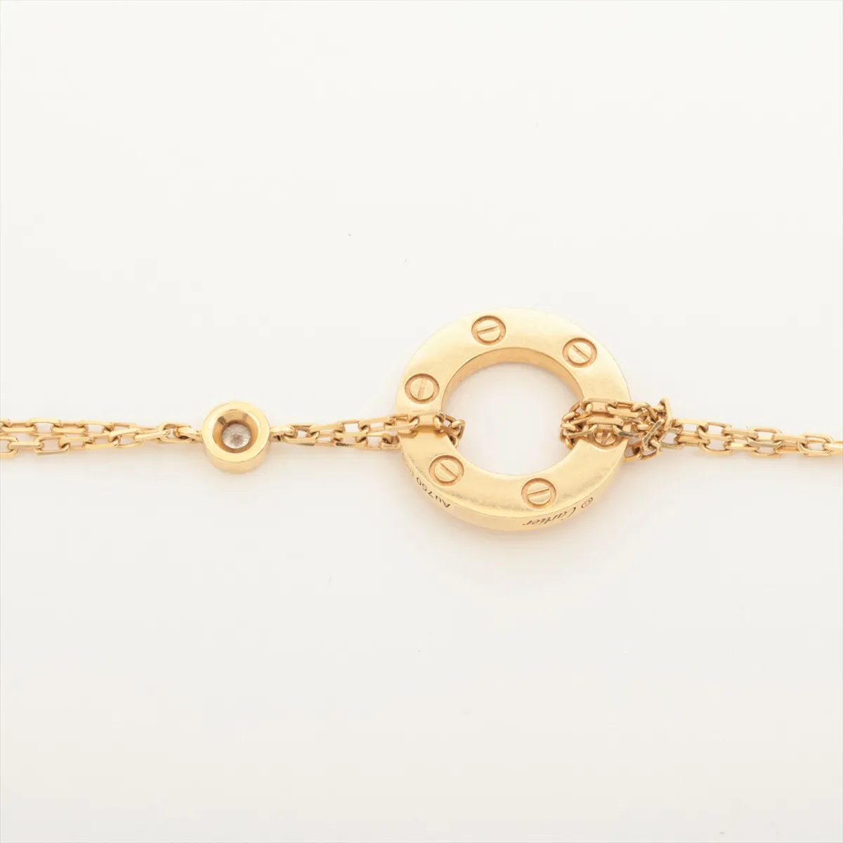 Love Circle 2P Diamond Bracelet 750(YG) 4.3g EXD437 Damage — view 3