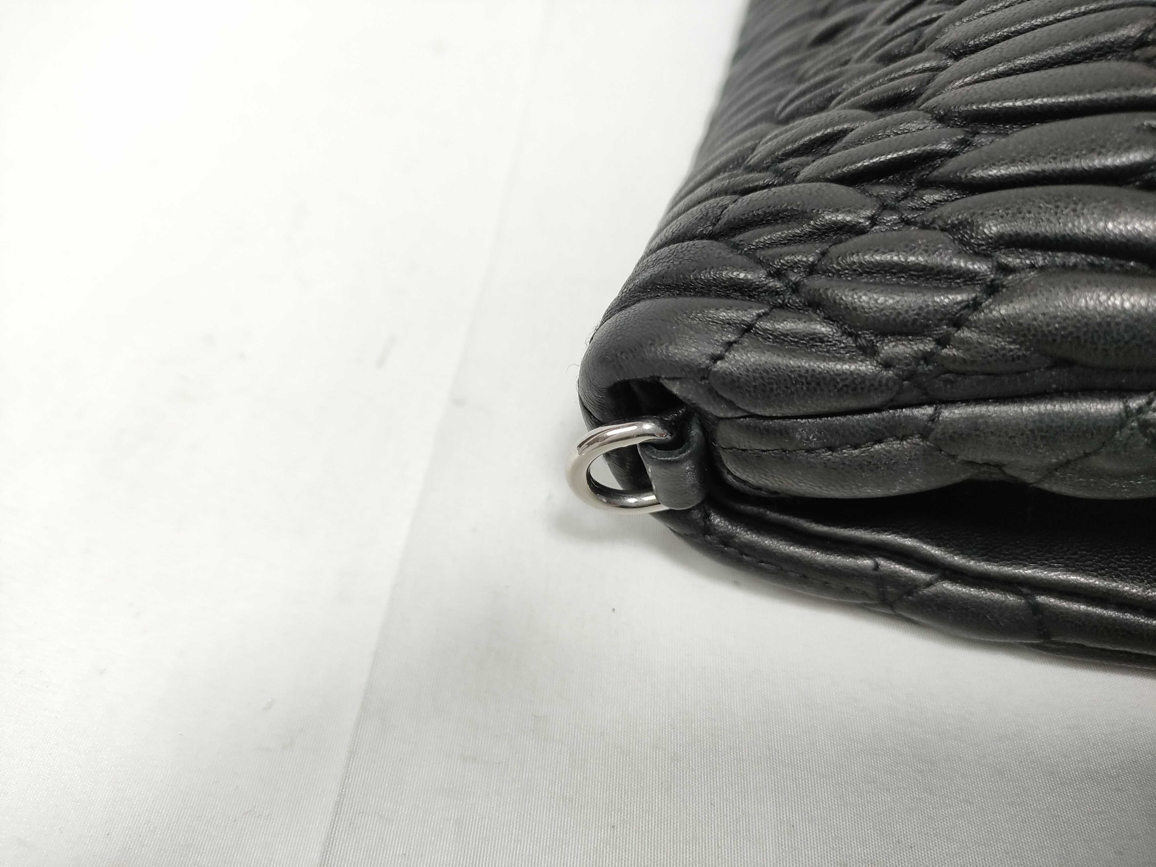 Crystal Black Wrinkled Lamb Leather Big Stone Chain Bag Shoulder Bag — view 6