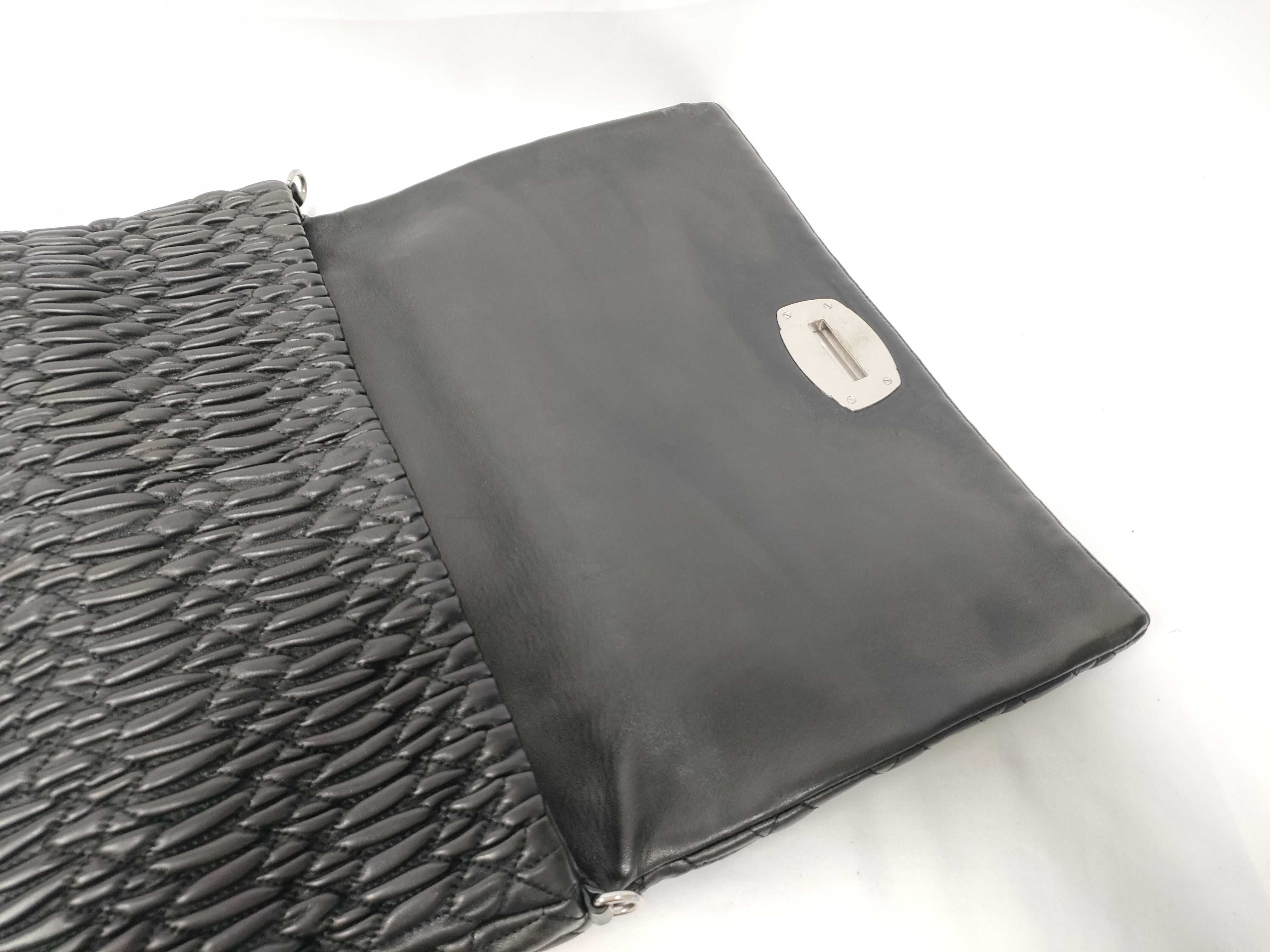 Crystal Black Wrinkled Lamb Leather Big Stone Chain Bag Shoulder Bag — view 8