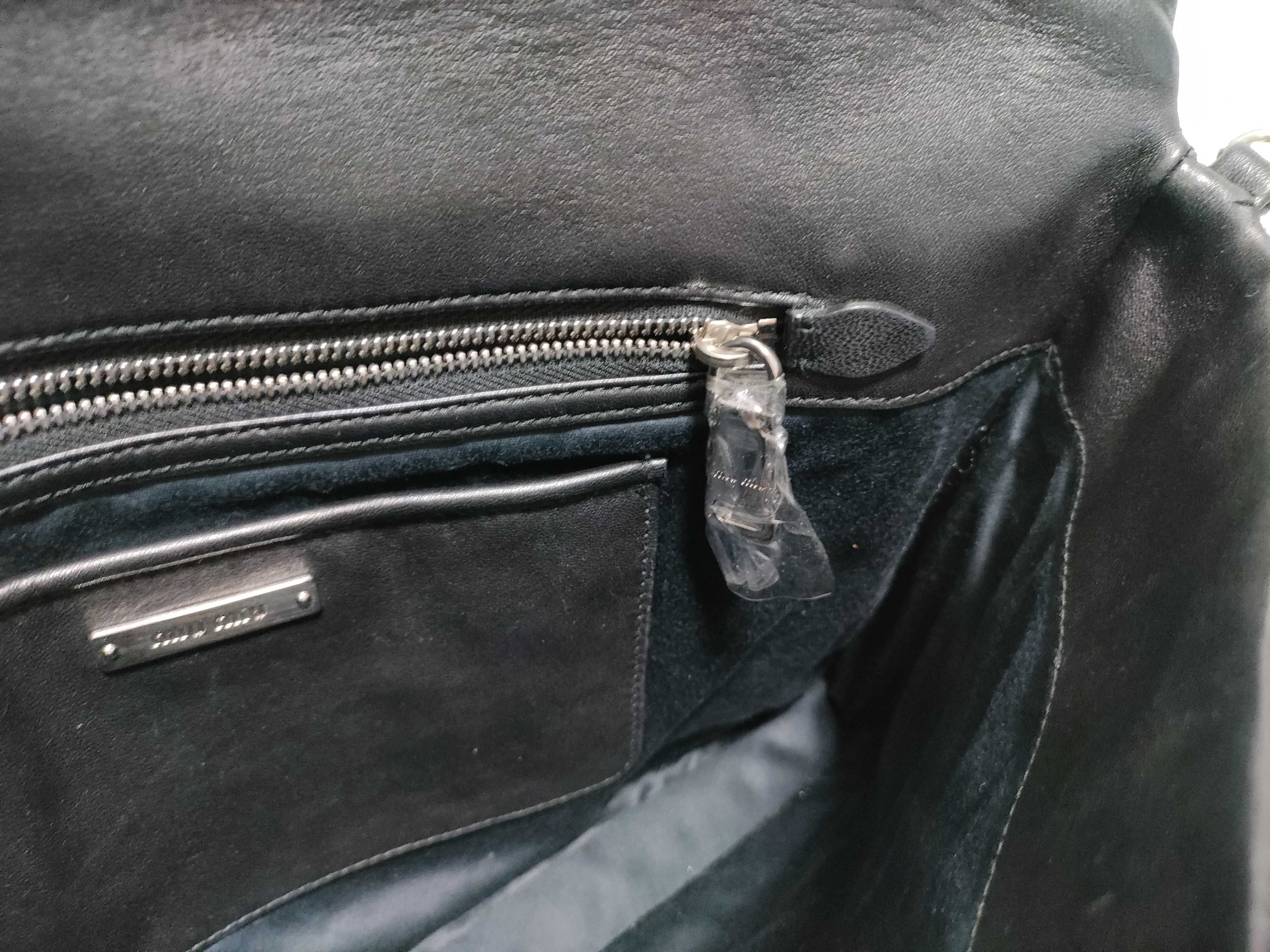 Crystal Black Wrinkled Lamb Leather Big Stone Chain Bag Shoulder Bag — view 9