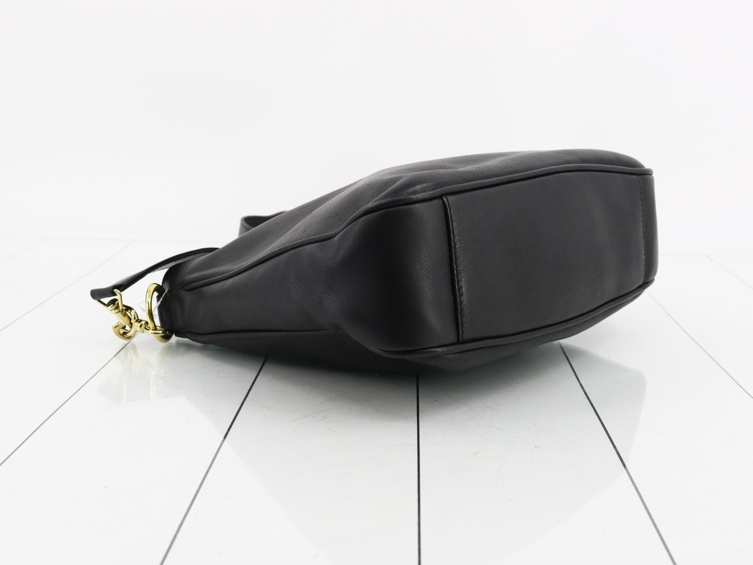 Leather shoulder bag, black — view 5