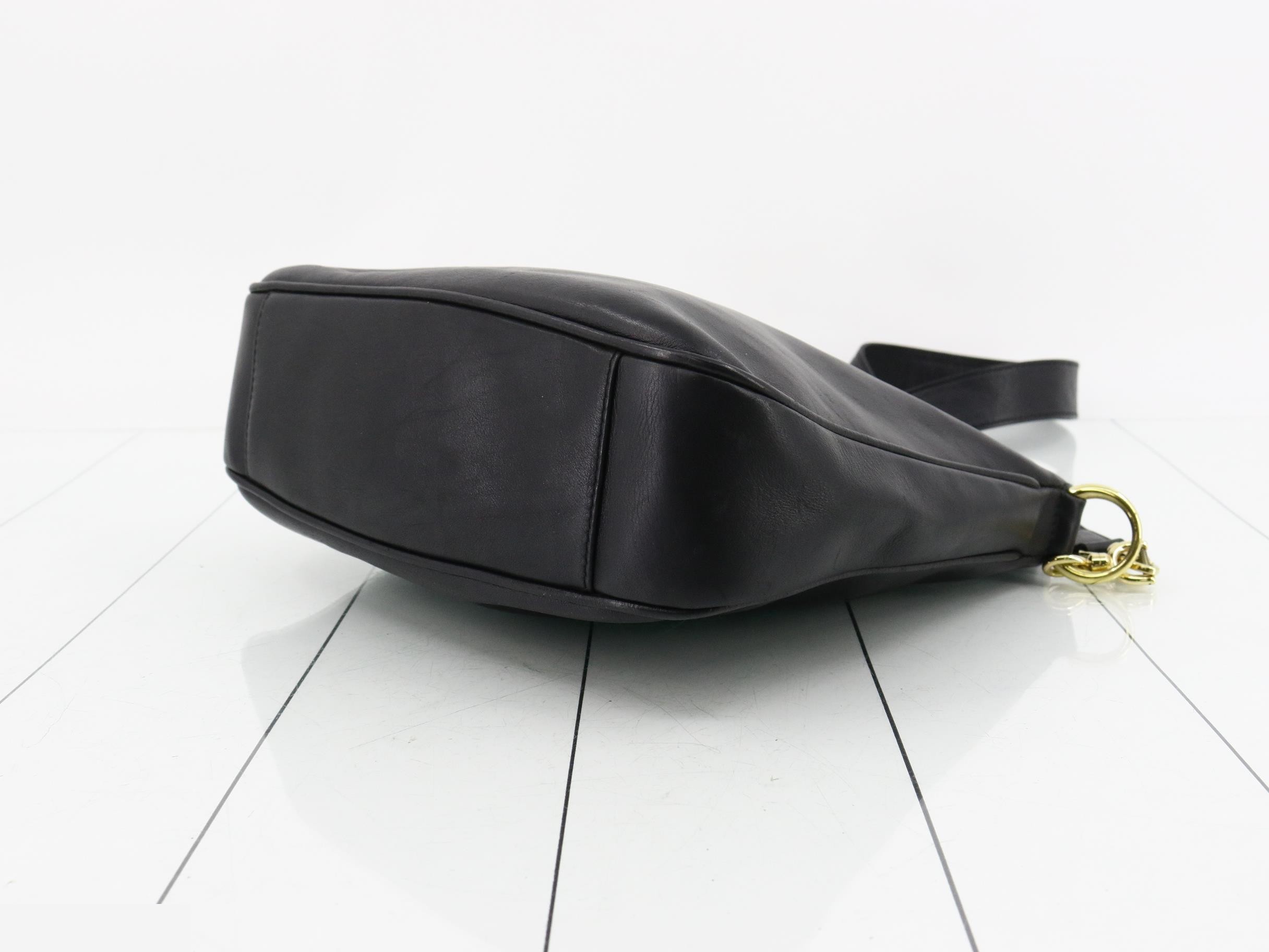 Leather shoulder bag, black — view 6