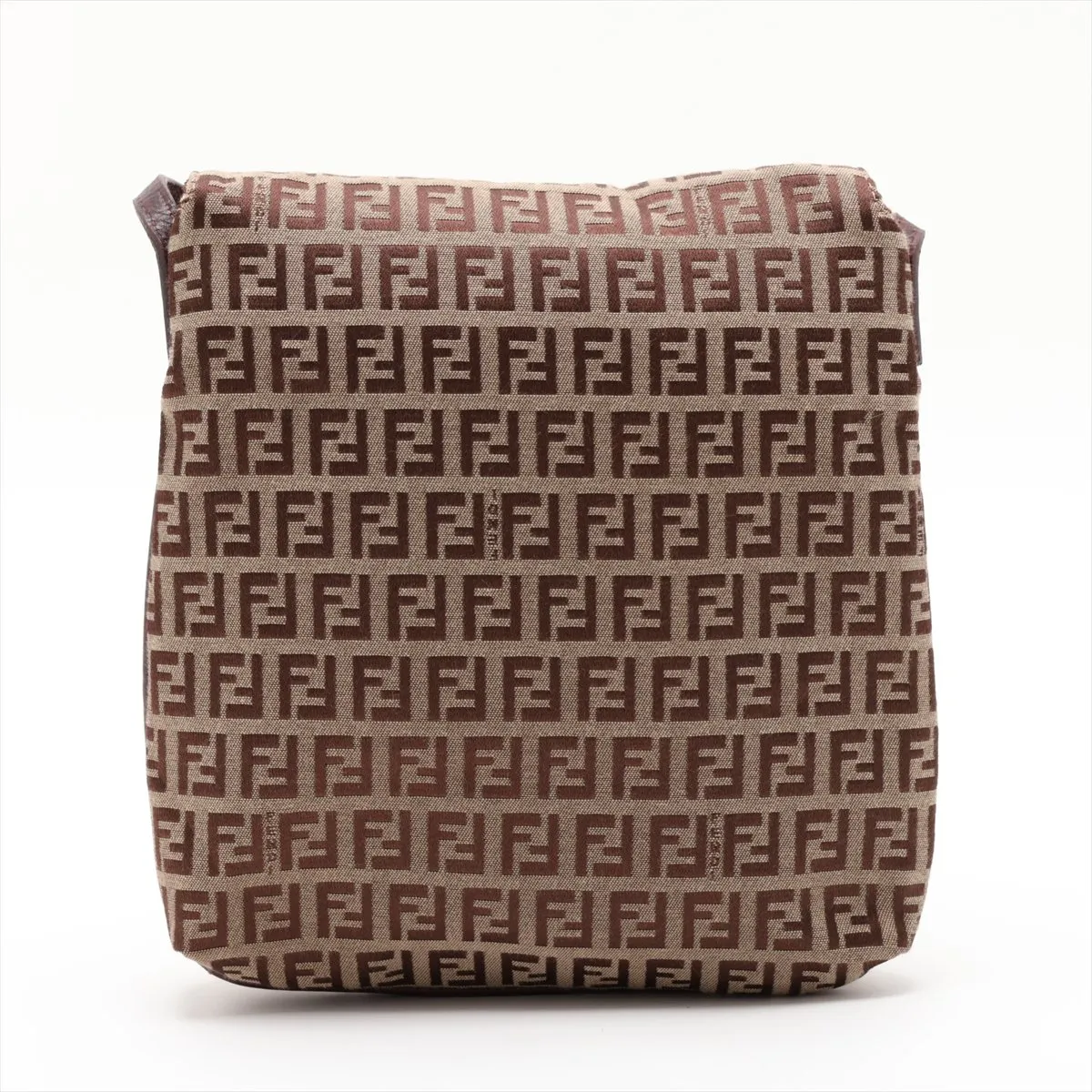 Zucchino Canvas x Leather Shoulder Bag, Beige x Brown, 8BT075 — view 2