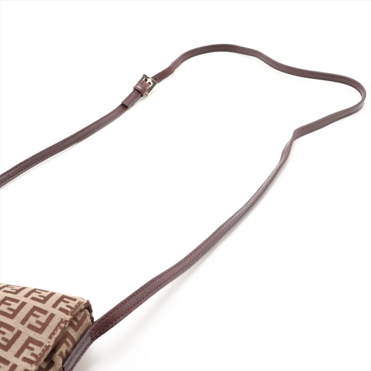 Zucchino Canvas x Leather Shoulder Bag, Beige x Brown, 8BT075 — view 5