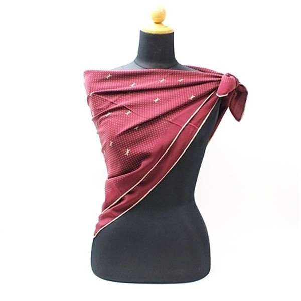 scarf, logo pattern, polka dot pattern, burgundy. — view 2
