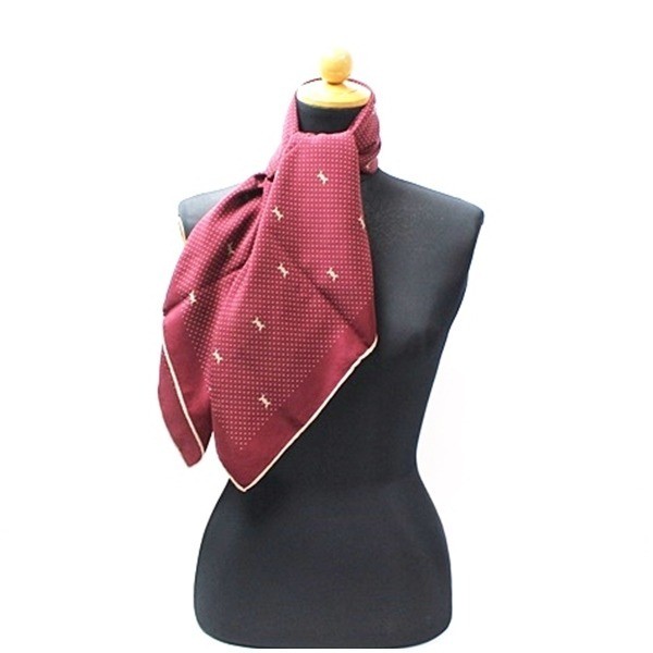 scarf, logo pattern, polka dot pattern, burgundy. — view 3