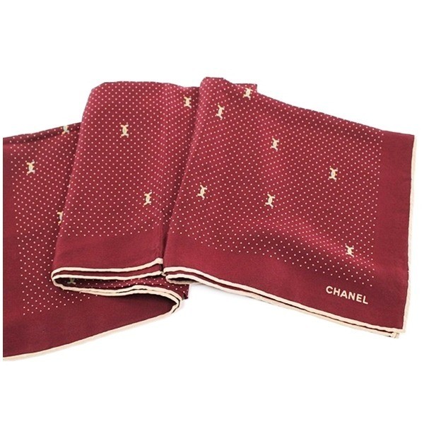 scarf, logo pattern, polka dot pattern, burgundy. — view 6