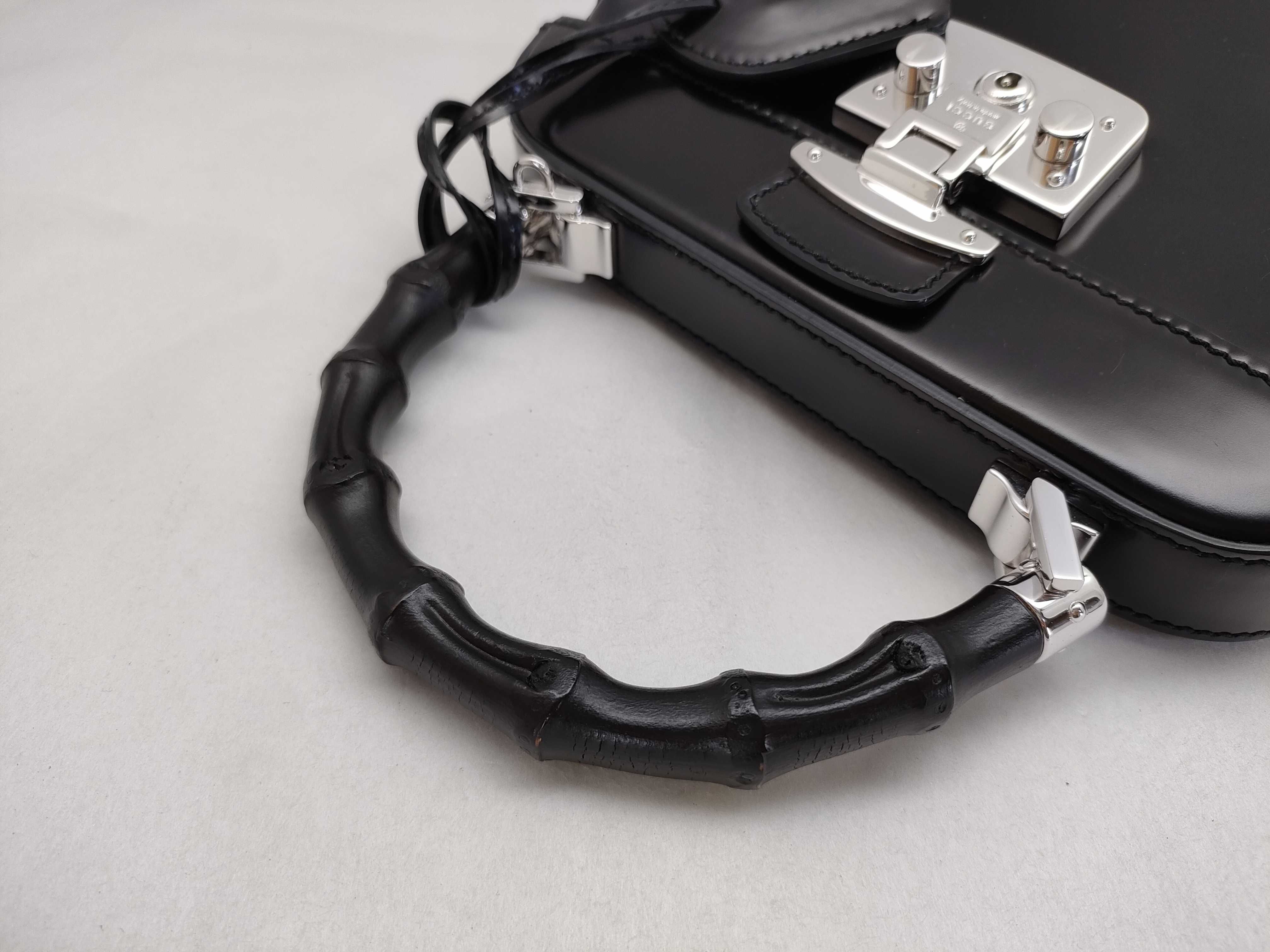 73-2 Gucci Black Leather Top Handle Bag Handbag — view 3