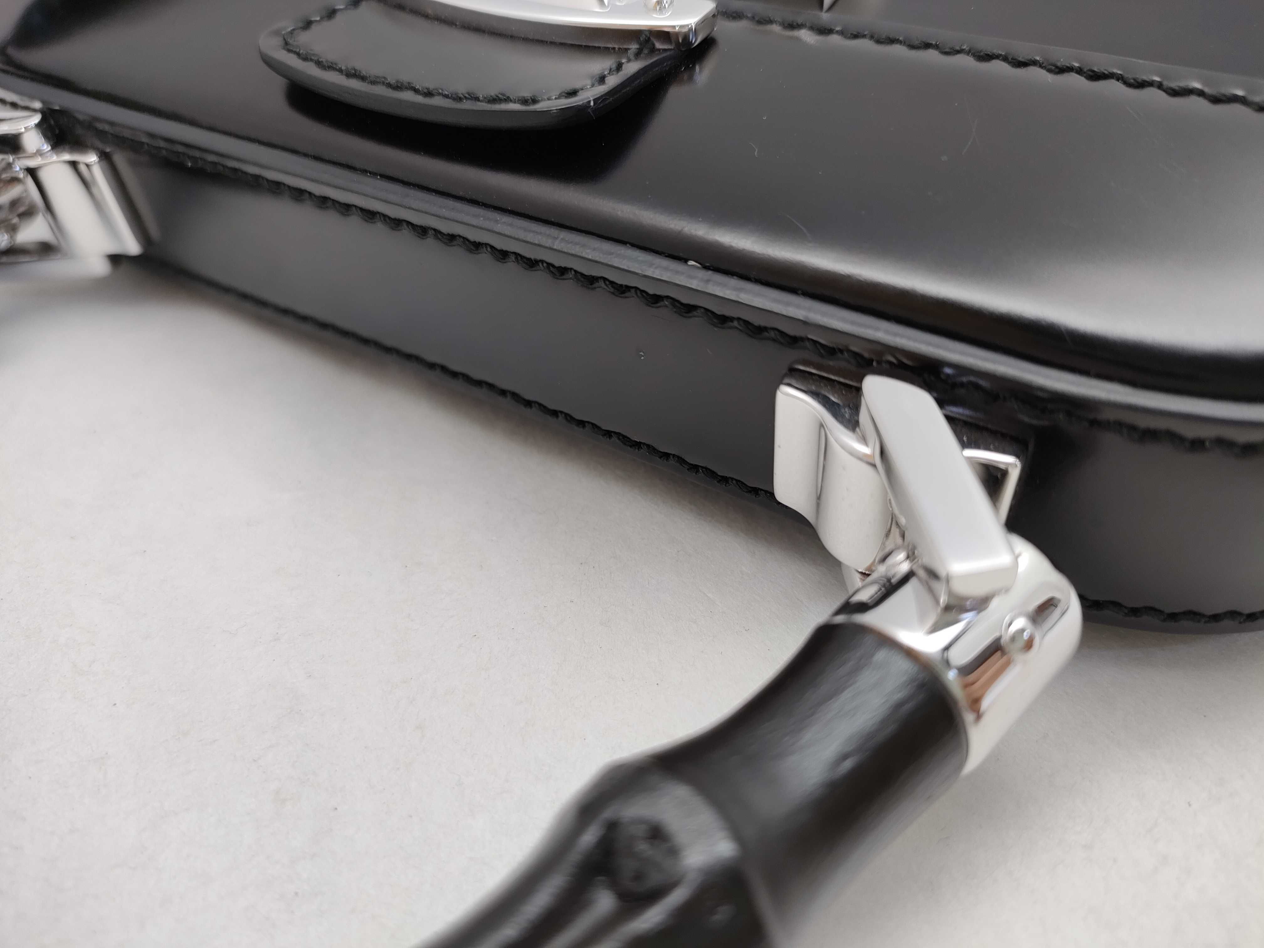 73-2 Gucci Black Leather Top Handle Bag Handbag — view 5