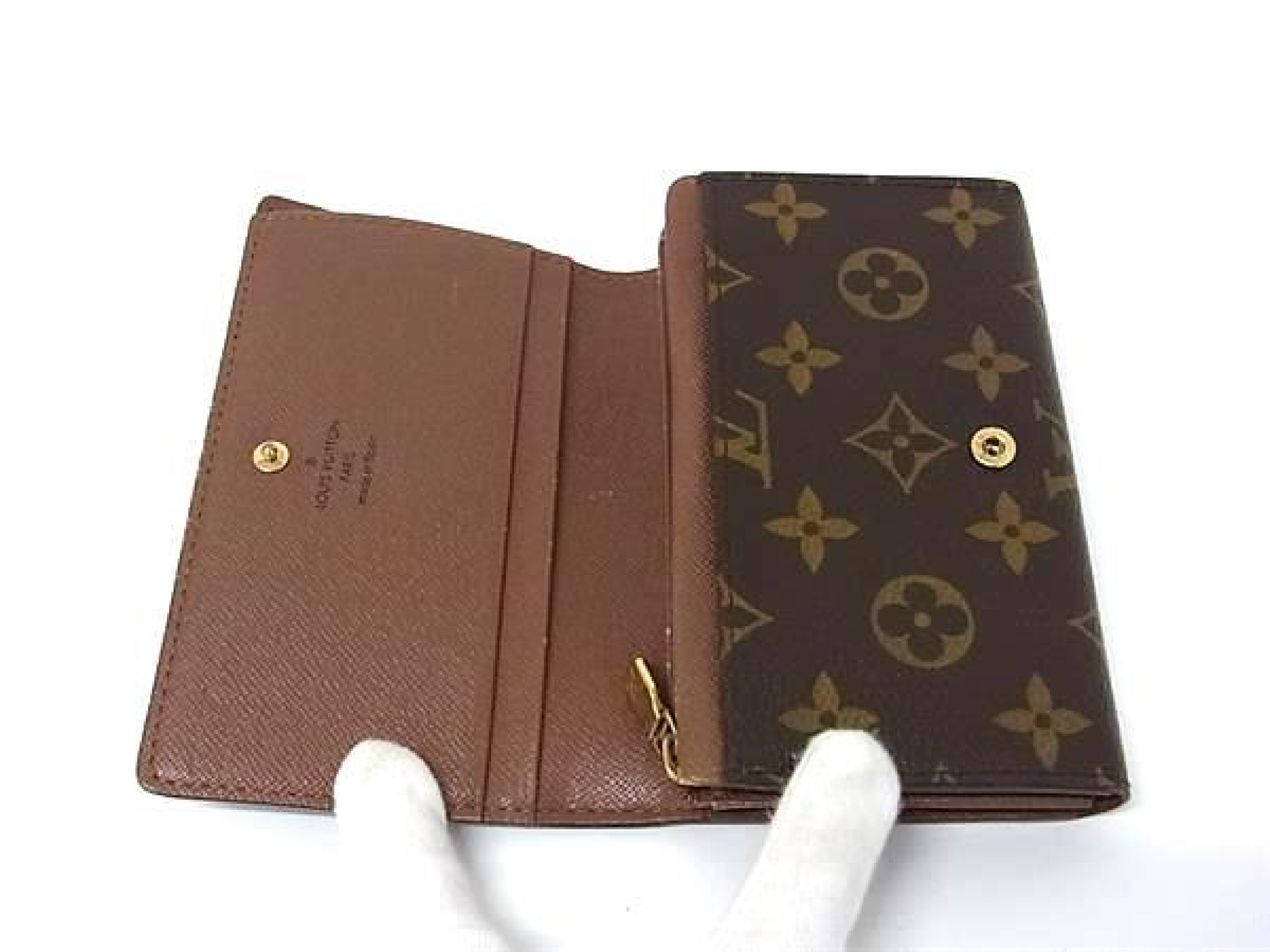 M61736 Monogram Portefeuille Tresor Bi-fold Wallet with Coin Purse, Brown (HD0686) — view 3