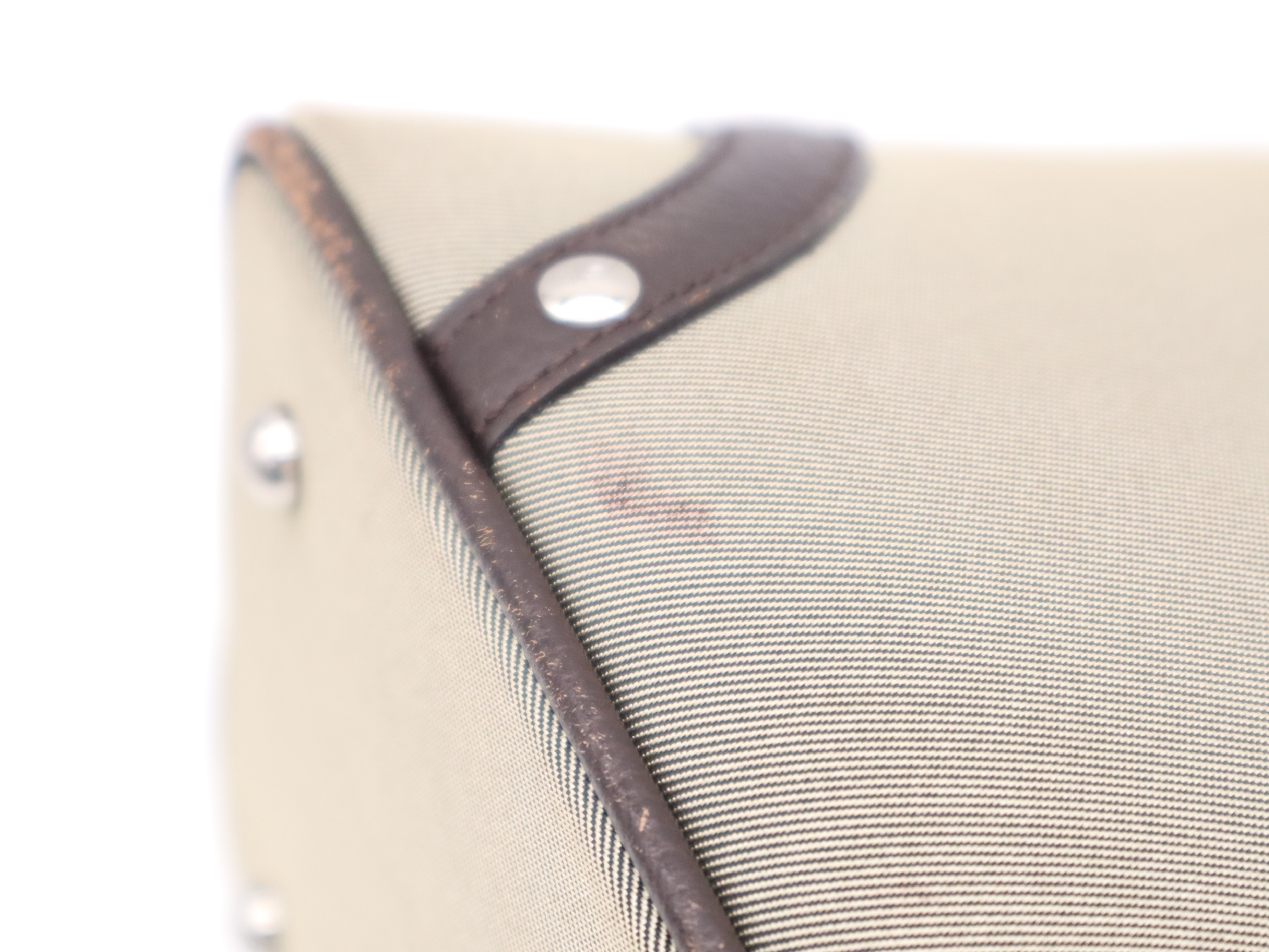 Canvas x Leather Nova Check Shoulder Bag, Brown, Silver Hardware — view 9
