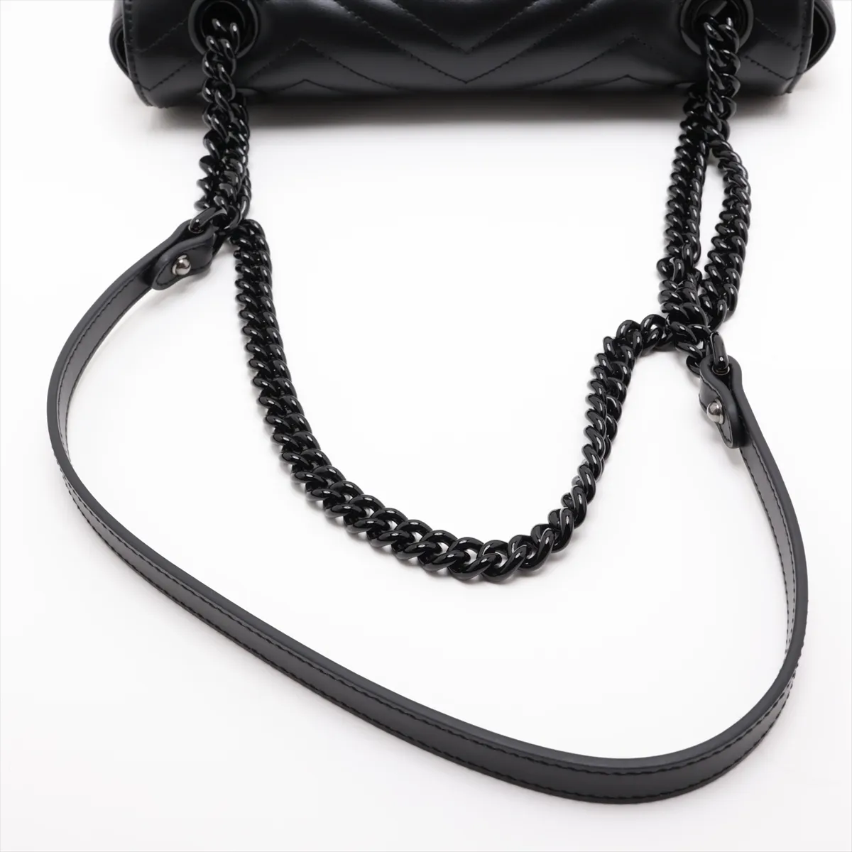 GG Marmont Leather Chain Shoulder Bag, Black, 443479 — view 5